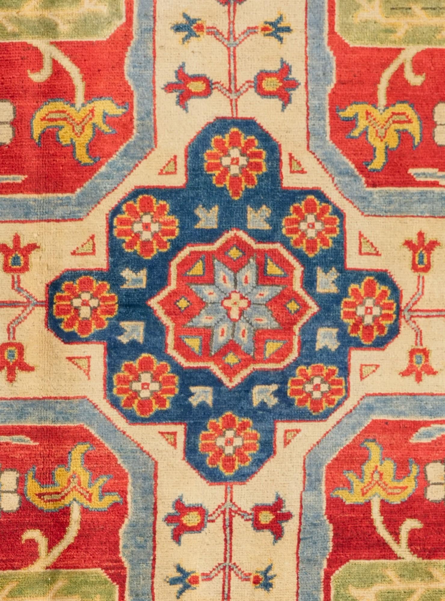 6' 2 x 9' 1 Hand Knotted Kazak Rug