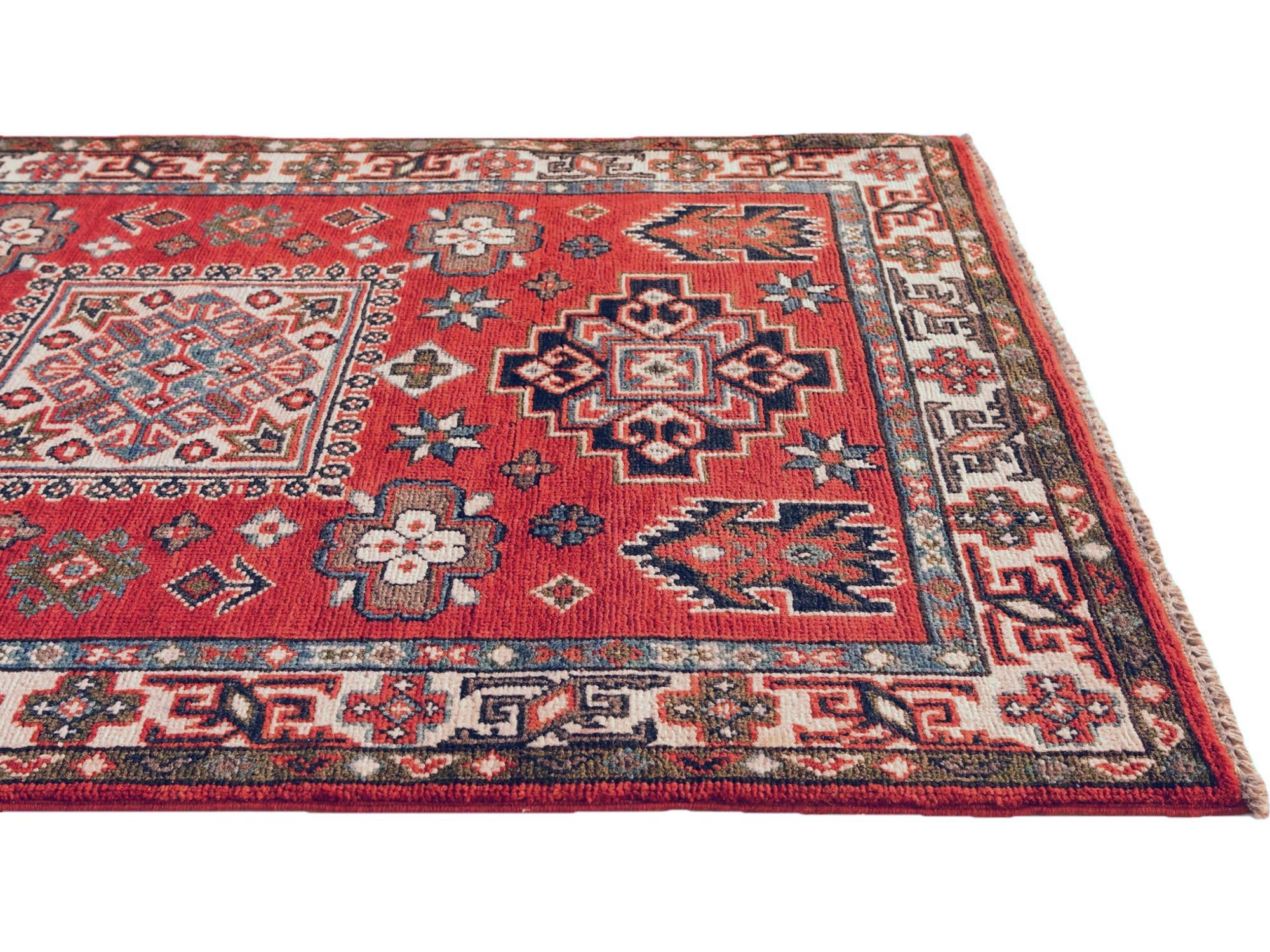 2' 10 x 4' 2 Hand Knotted Kazak Rug