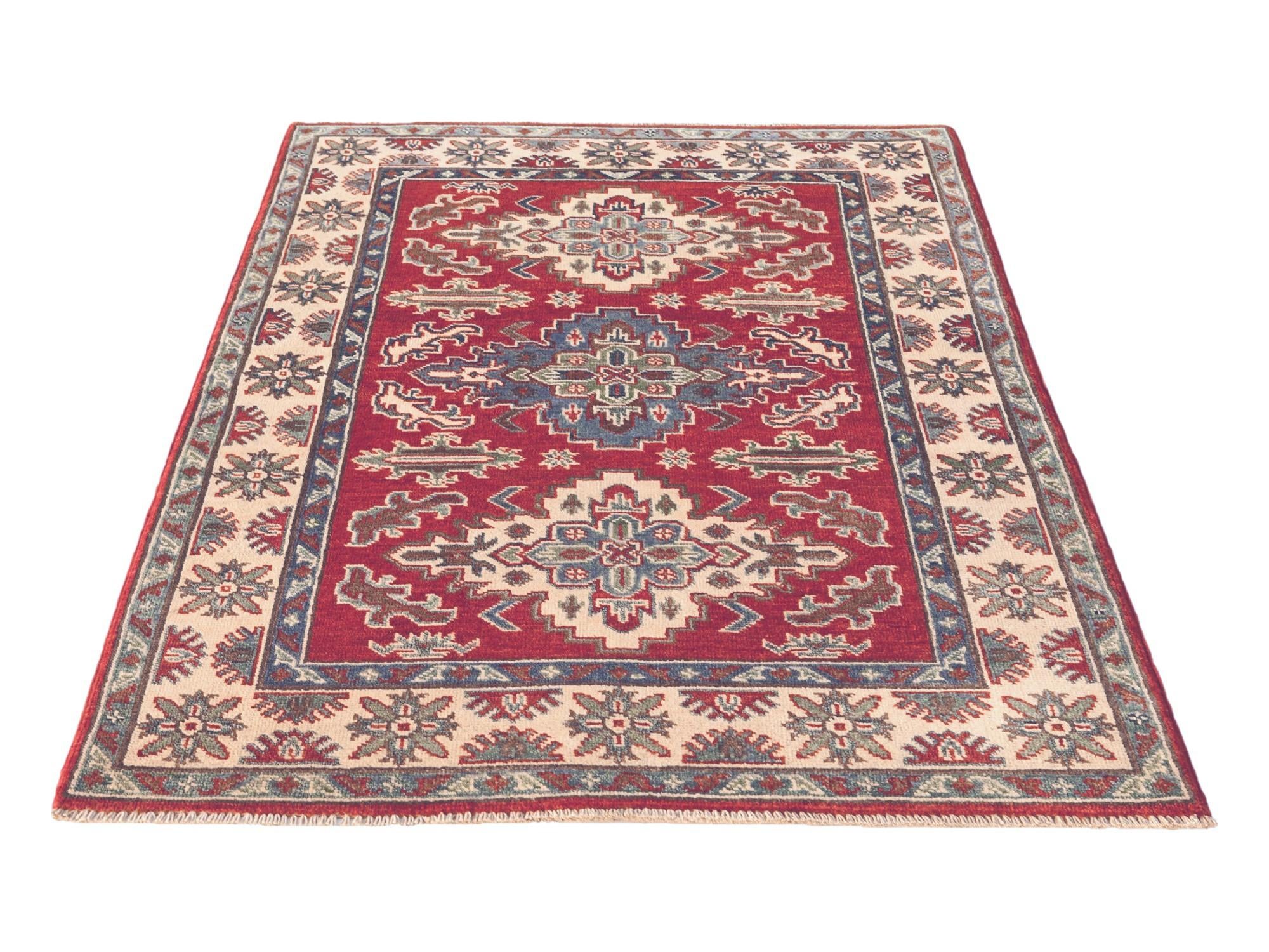 3' 5 x 4' 11 Hand Knotted Kazak Rug