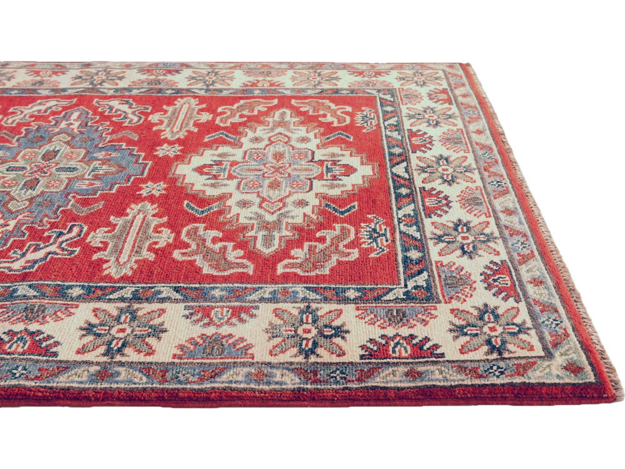 3' 5 x 4' 11 Hand Knotted Kazak Rug