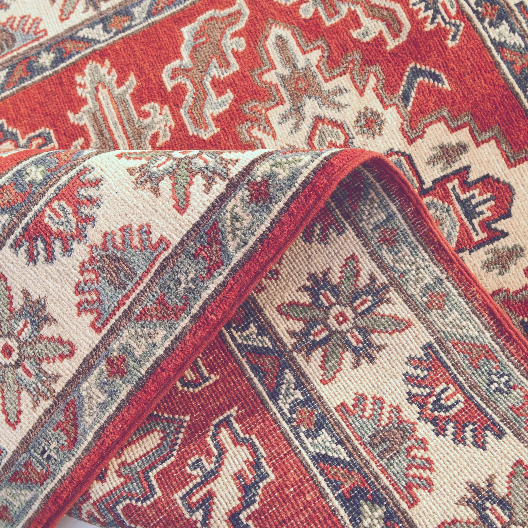 3' 5 x 4' 11 Hand Knotted Kazak Rug