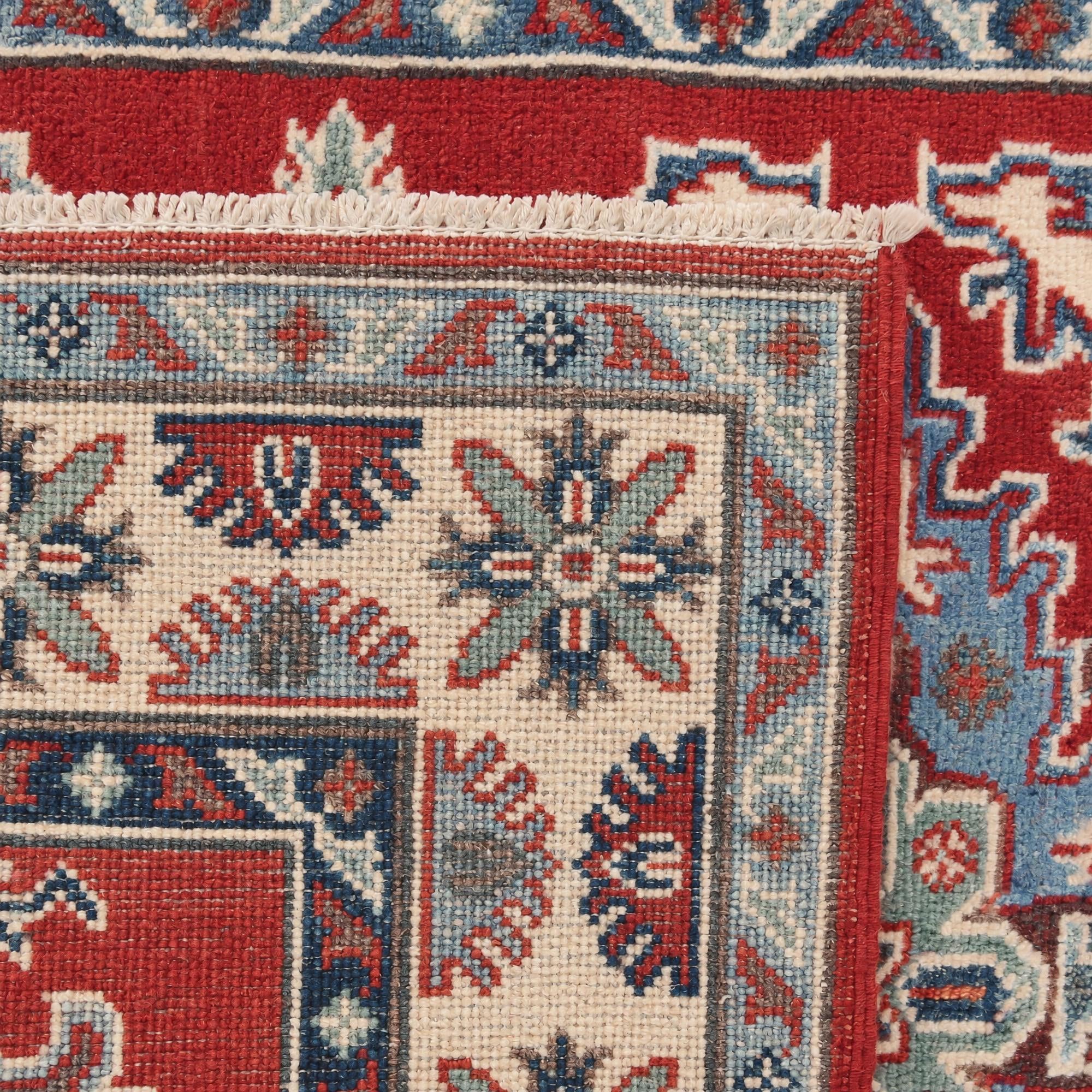 Detail image 11 of 11: 3' 5 x 4' 11 Hand Knotted Kazak Rug