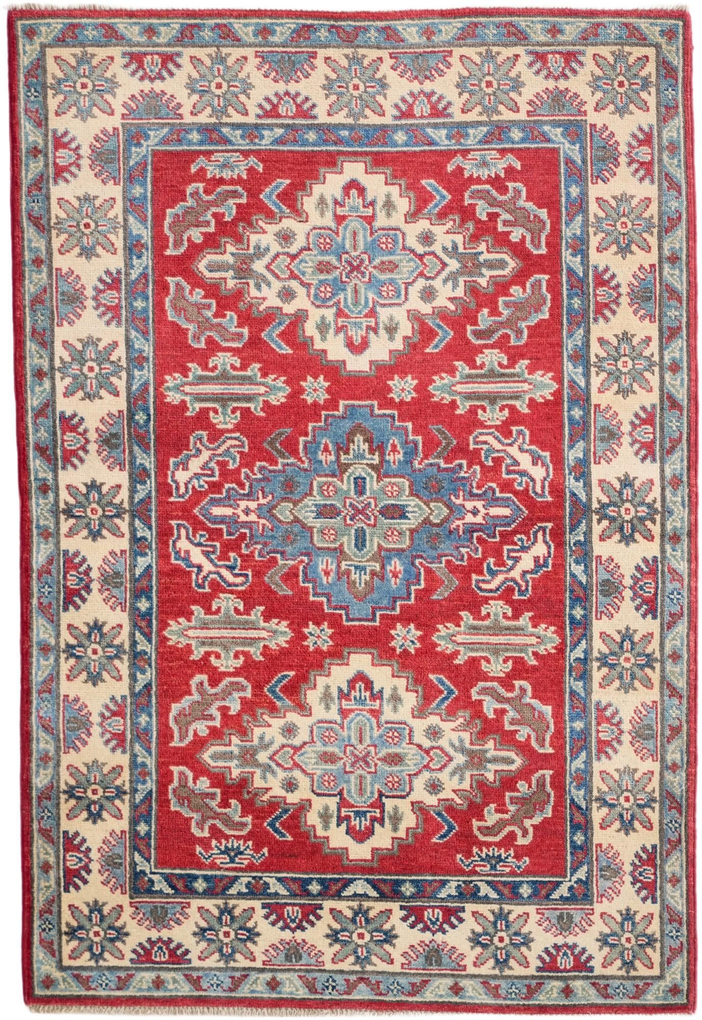 3' 5 x 4' 11 Hand Knotted Kazak Rug