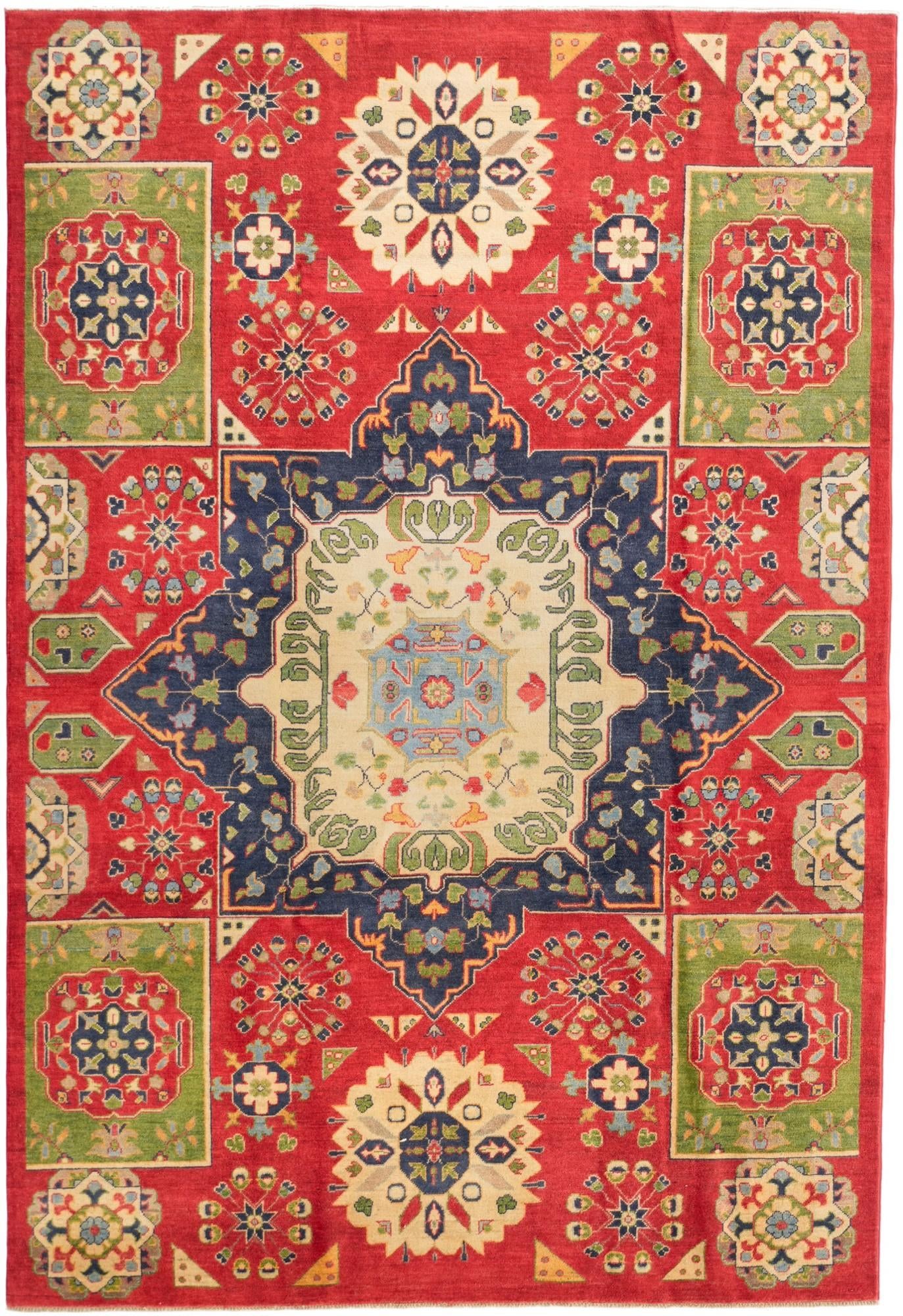 6' 7 x 9' 7 Hand Knotted Kazak Rug