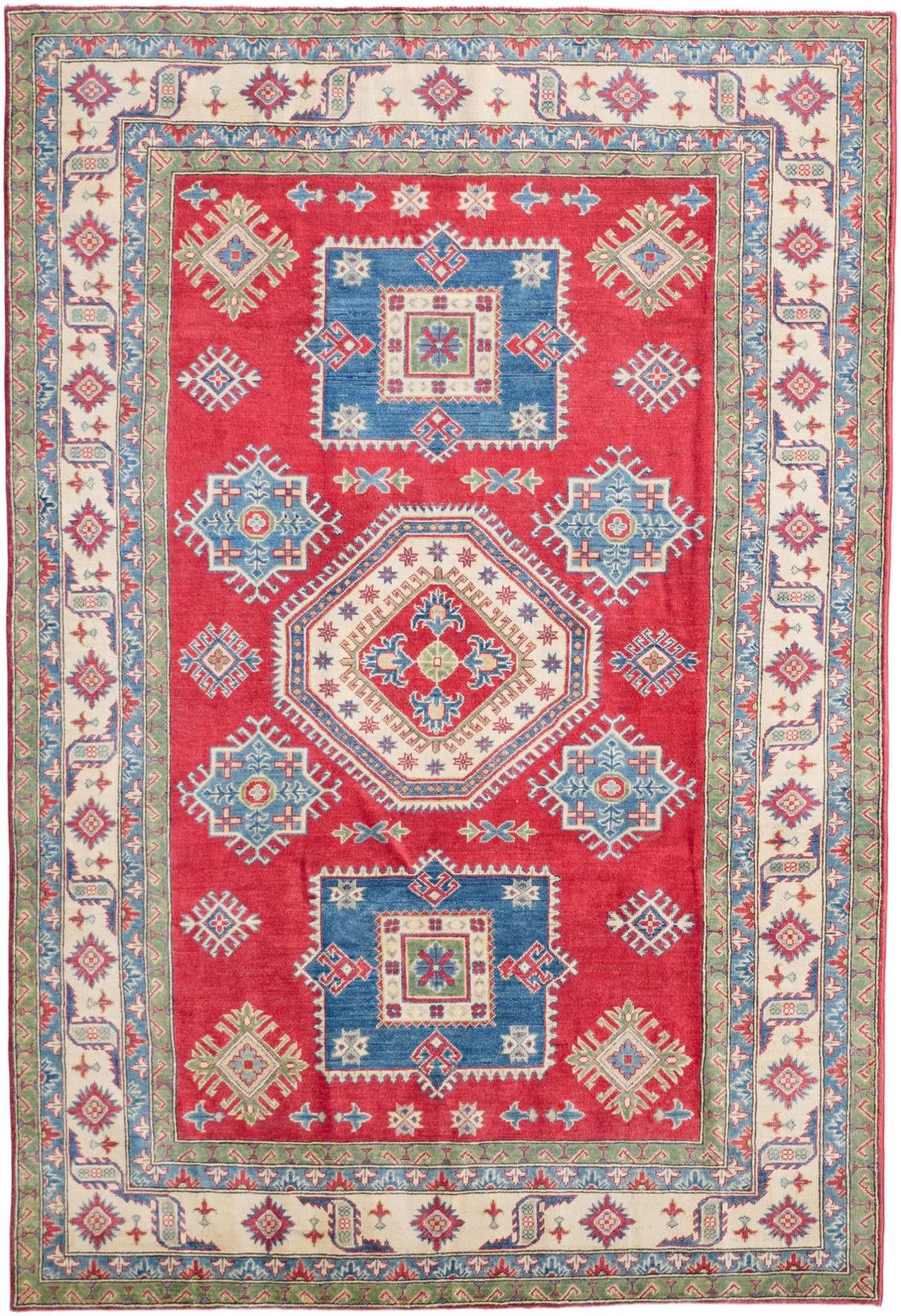 6' 9 x 9' 10 Hand Knotted Kazak Rug