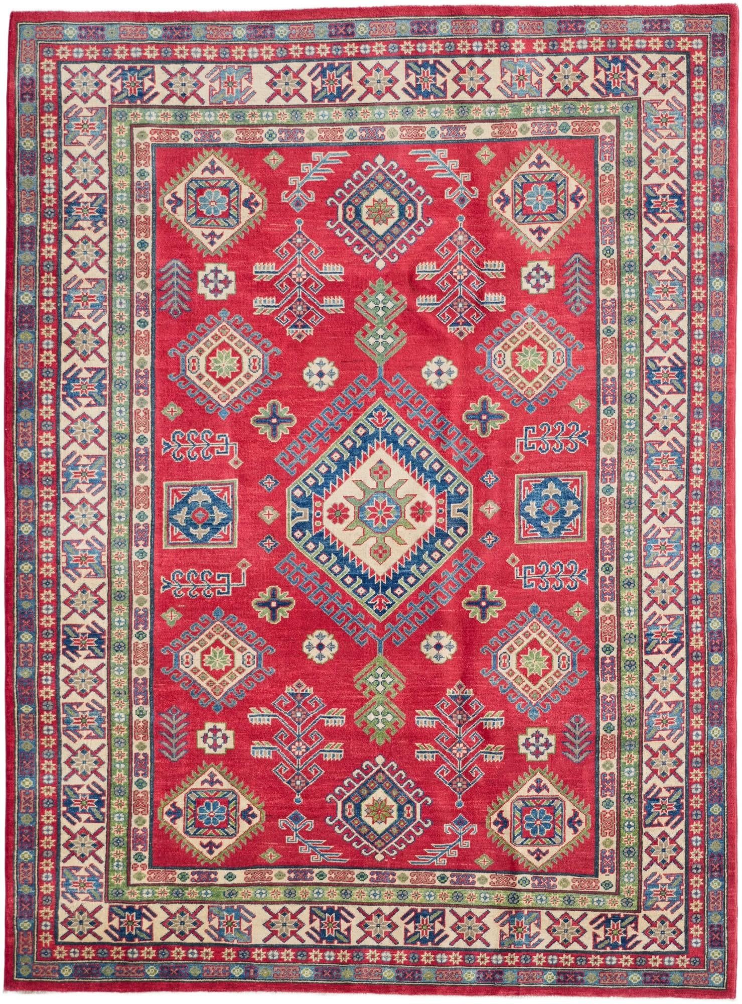6' 10 x 9' 3 Hand Knotted Kazak Rug