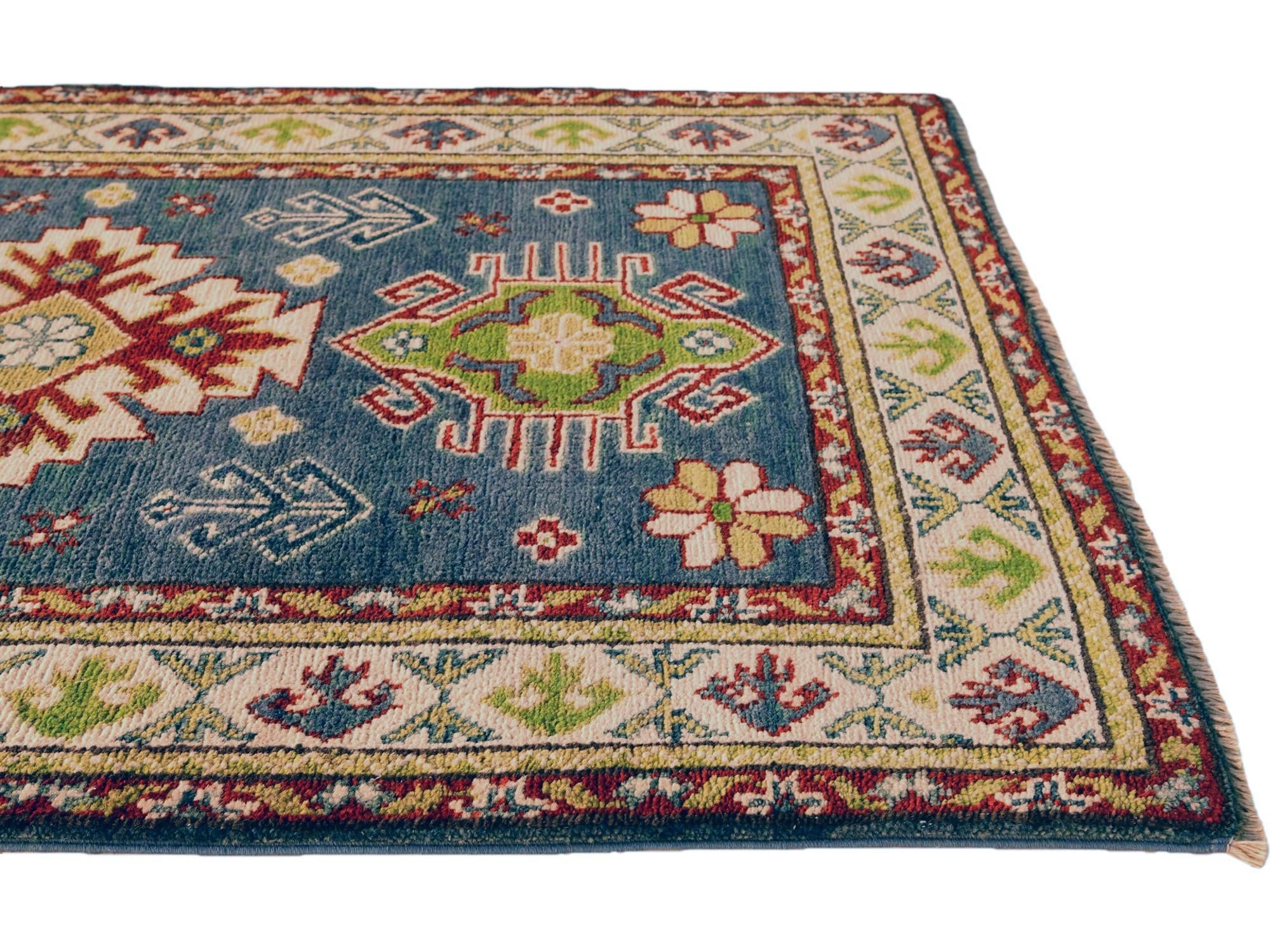 2' 9 x 4' 4 Hand Knotted Kazak Rug