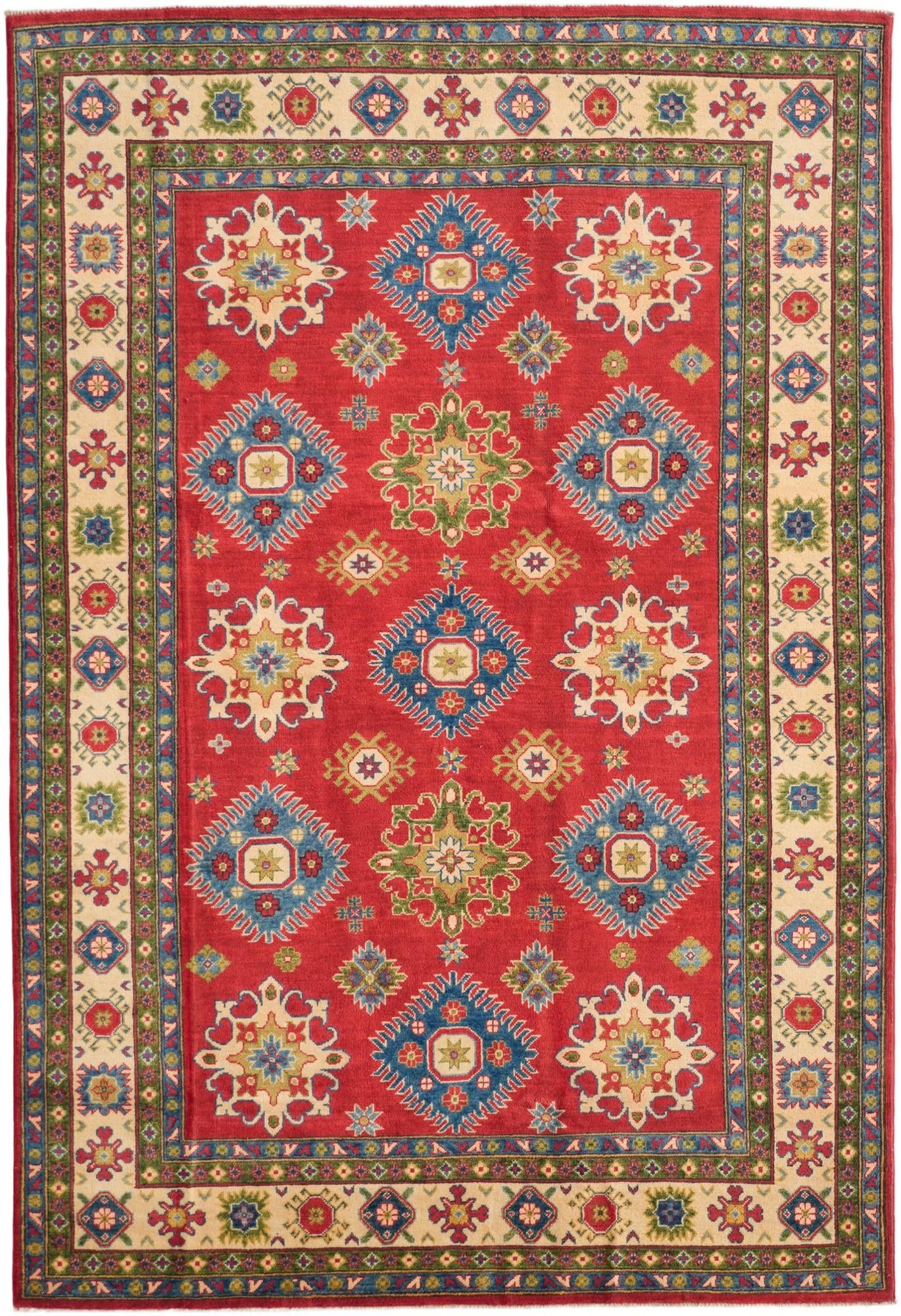 6' 8 x 9' 9 Hand Knotted Kazak Rug