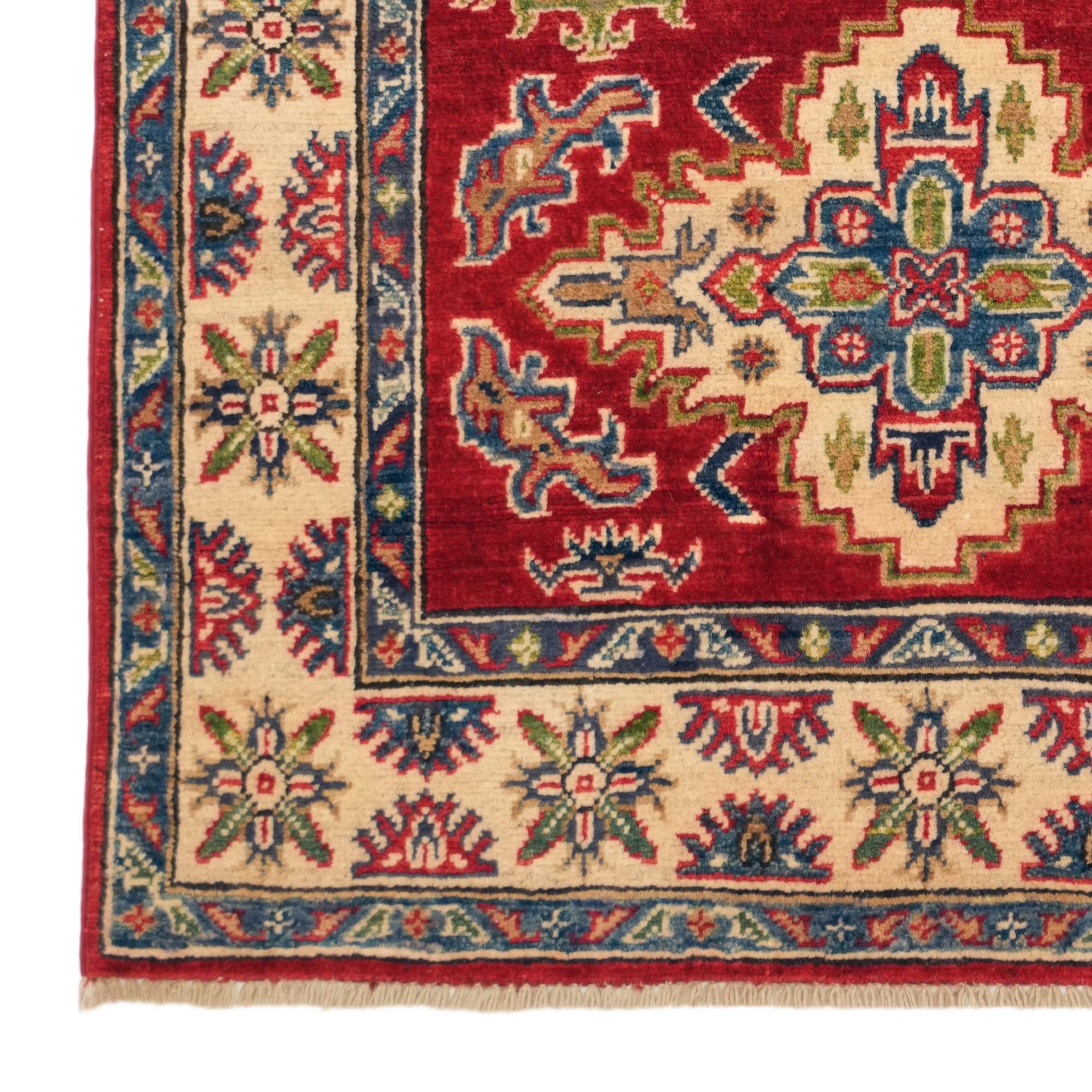 Detail image 7 of 10: 3' 4 x 5' 1 Hand Knotted Kazak Rug