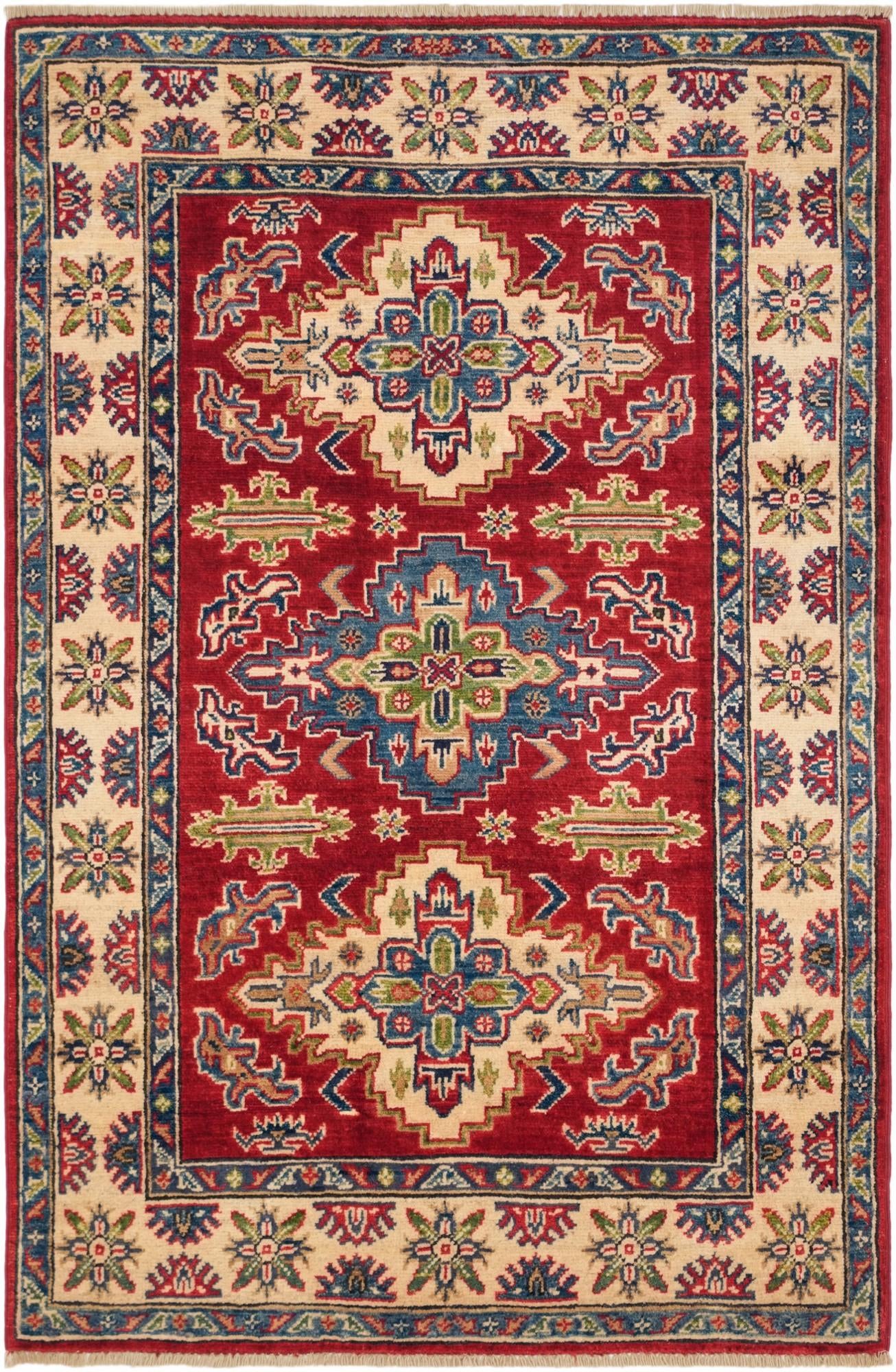 3' 4 x 5' 1 Hand Knotted Kazak Rug