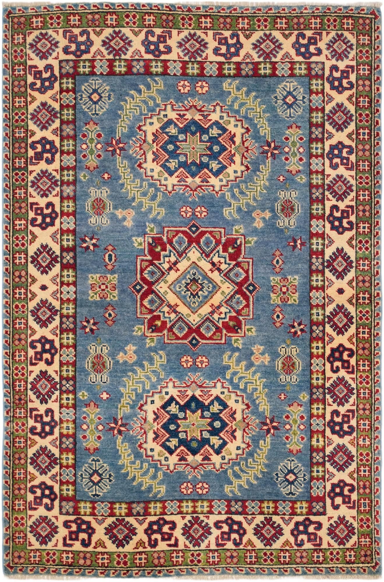 3' 3 x 5' Hand Knotted Kazak Rug