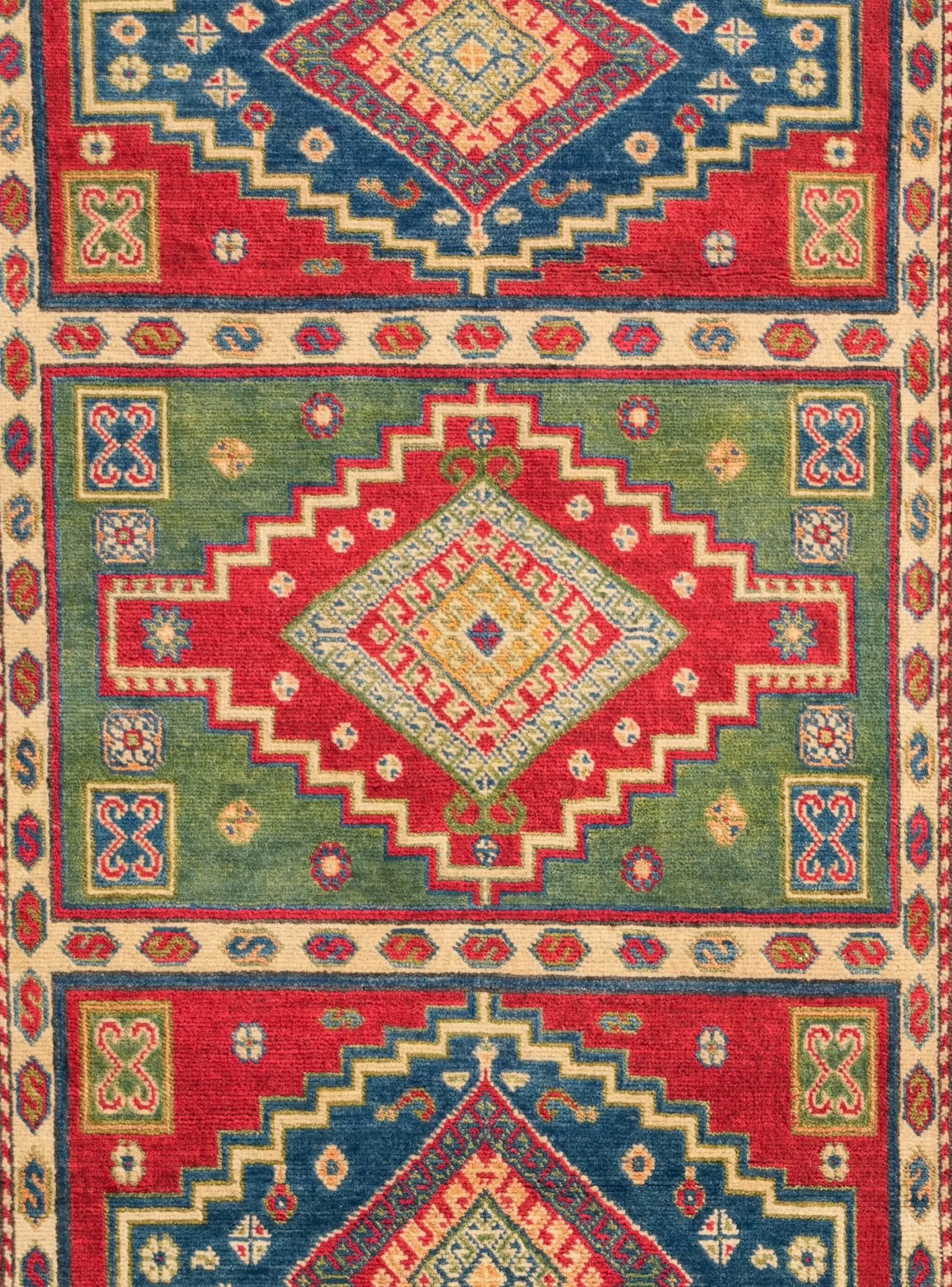 3' 9 x 6' 4 Hand Knotted Kazak Rug