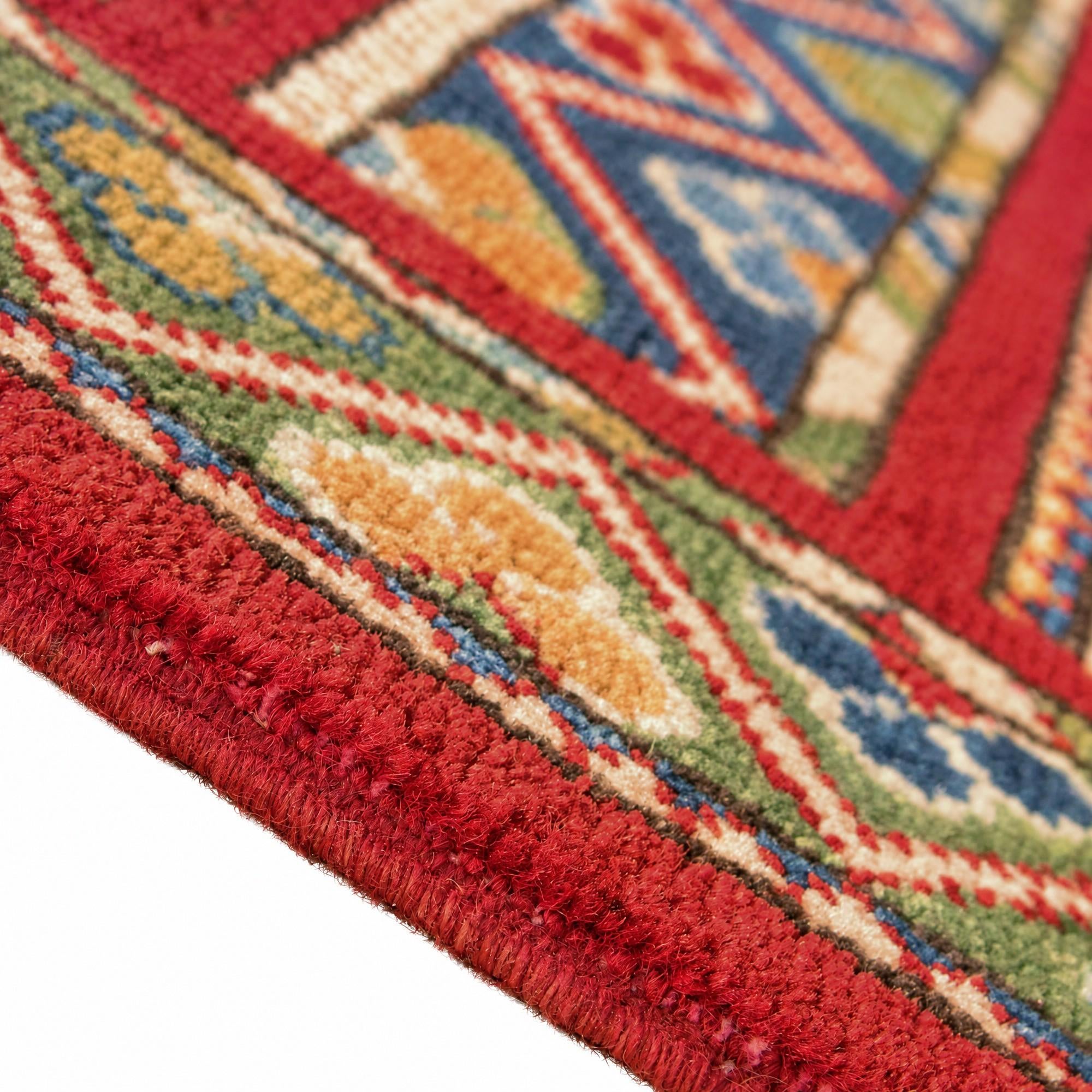 85cm x 105cm Hand Knotted Kazak Rug
