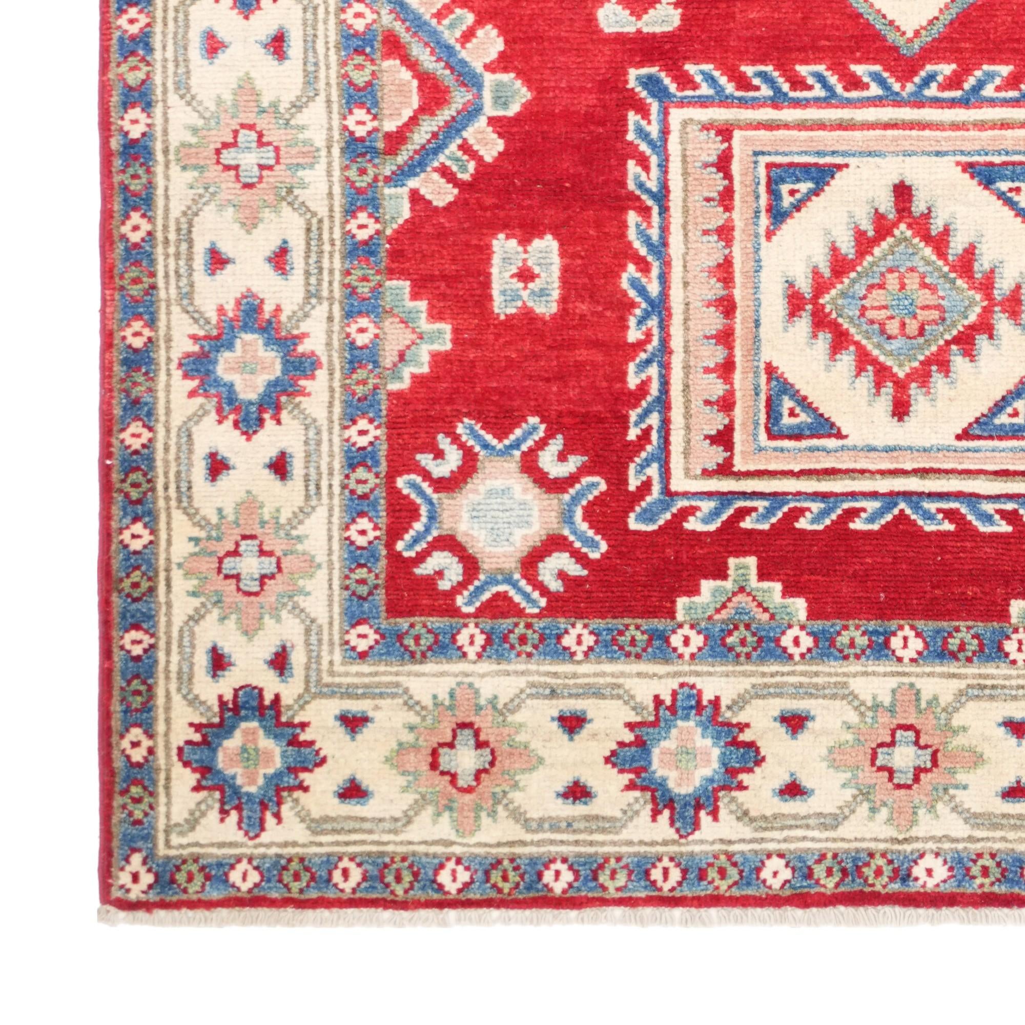 3' 5 x 4' 10 Hand Knotted Kazak Rug