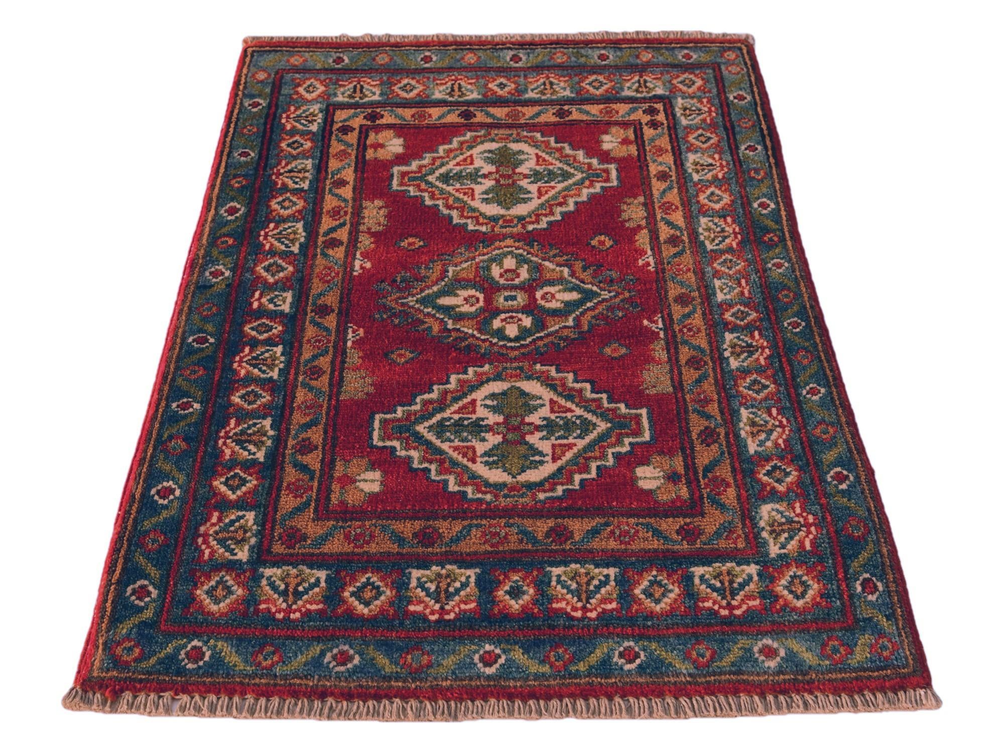 60cm x 85cm Hand Knotted Kazak Rug