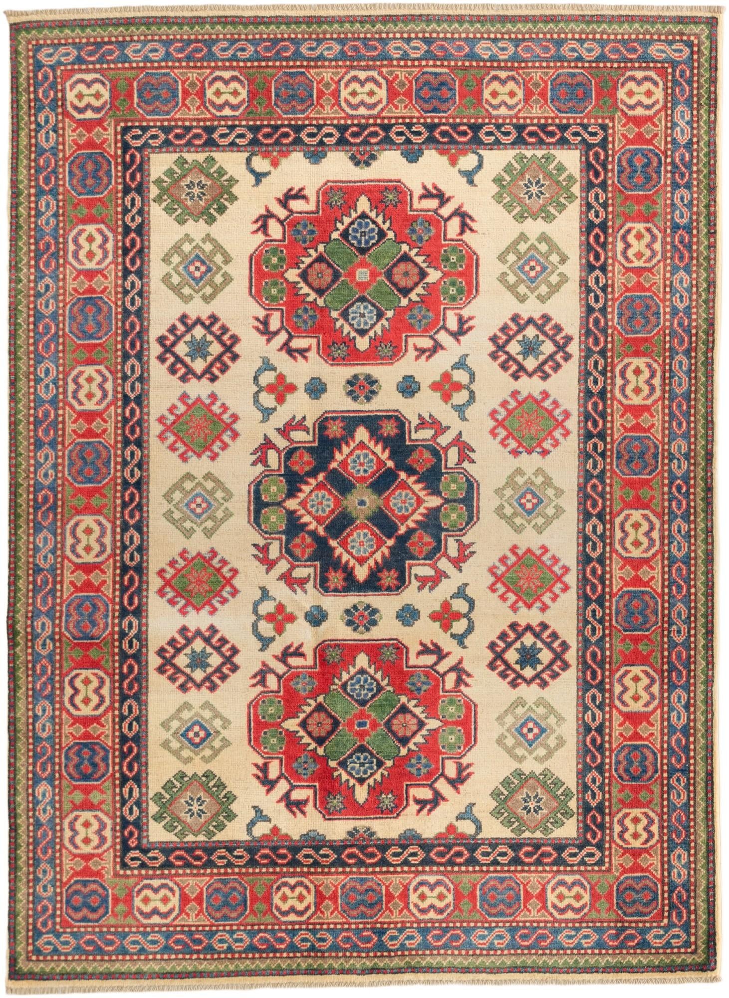 4' 11 x 6' 9 Hand Knotted Kazak Rug