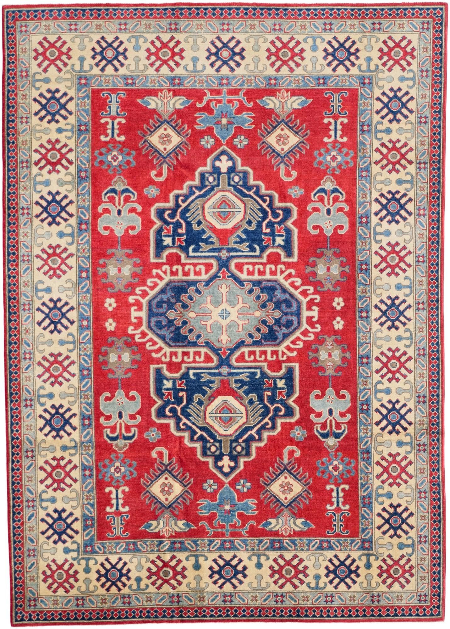 6' 10 x 9' 7 Hand Knotted Kazak Rug