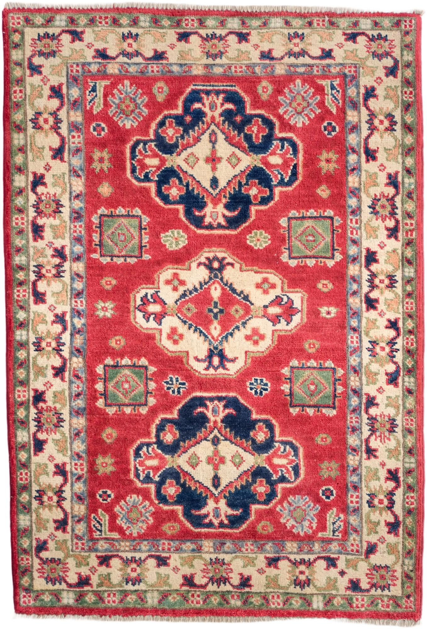 2' 8 x 4' Hand Knotted Kazak Rug