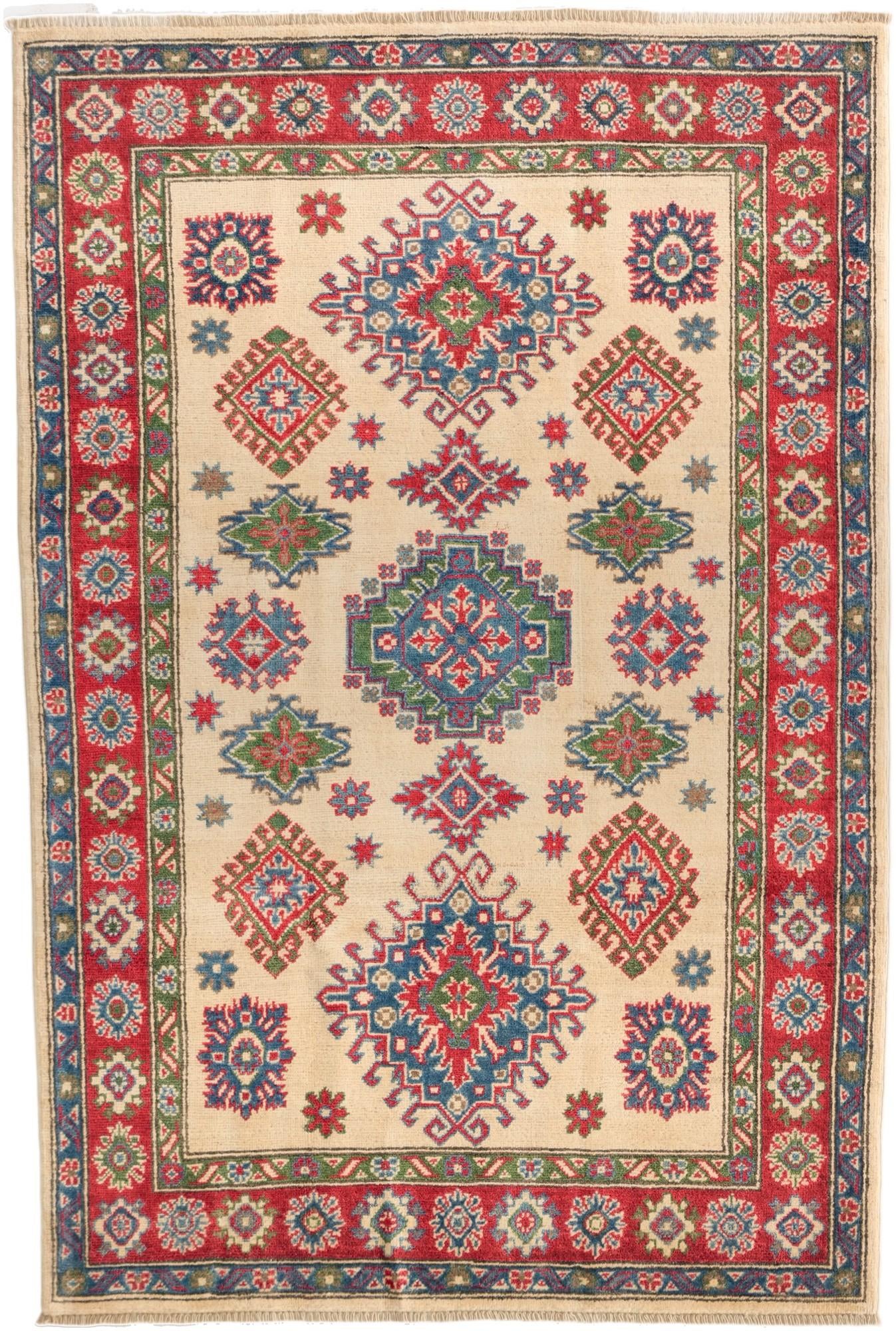 4' x 6' Hand Knotted Kazak Rug