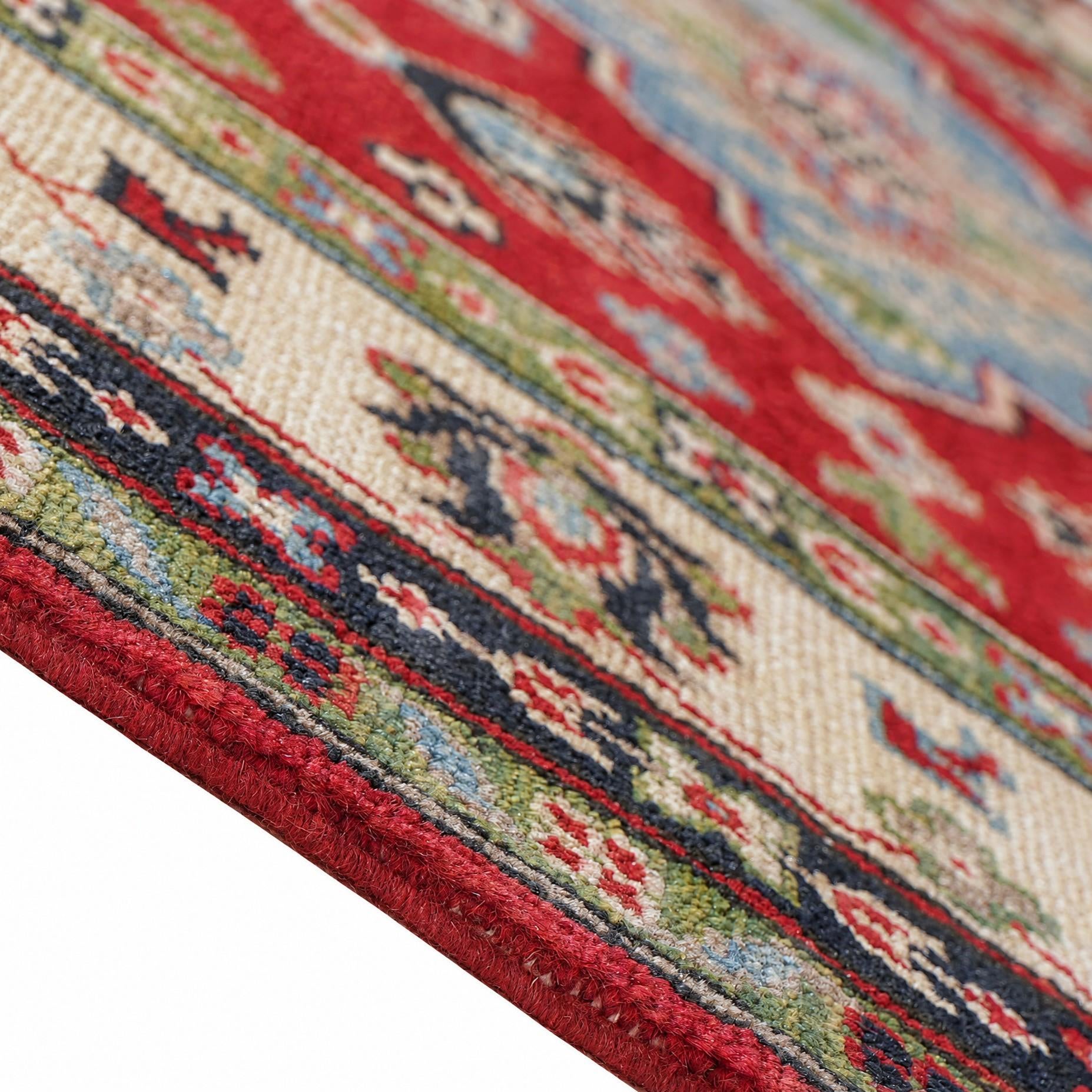 Detail image 8 of 12: 4' x 5' 10 Hand Knotted Kazak Rug