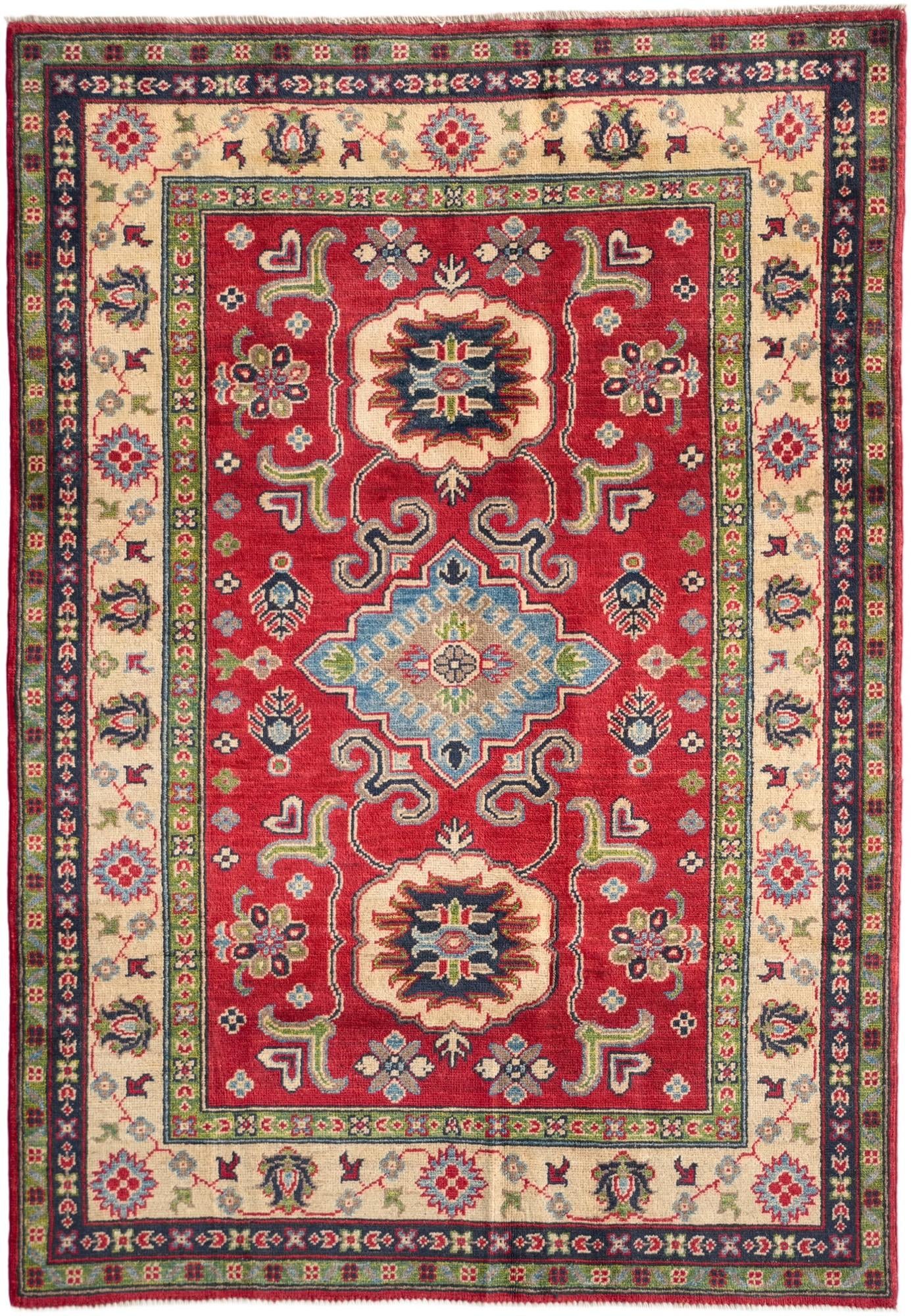 Detail image 2 of 12: 4' x 5' 10 Hand Knotted Kazak Rug