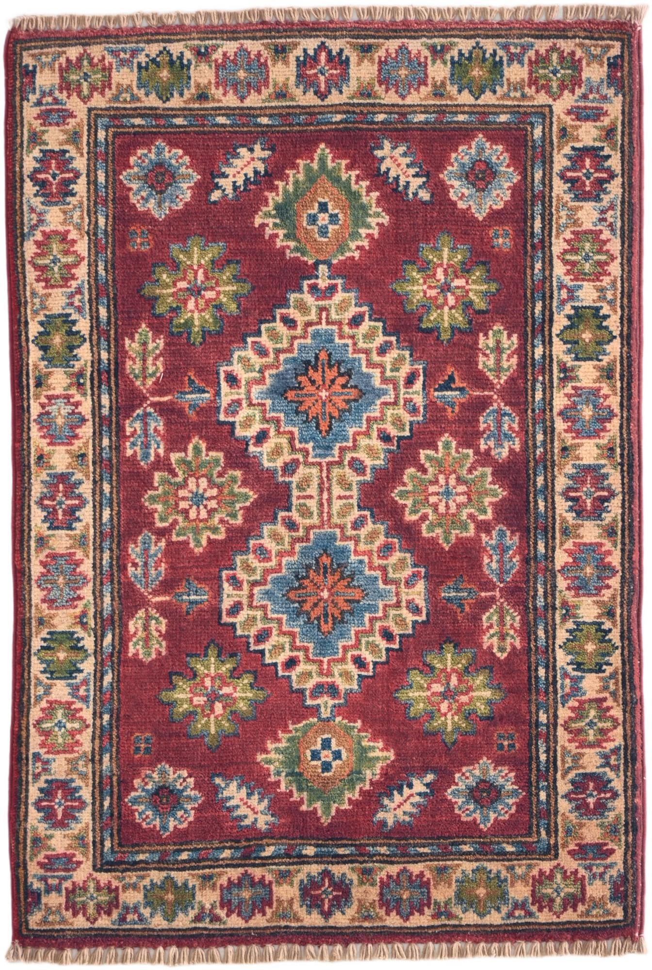 1' 11 x 2' 11 Hand Knotted Kazak Rug
