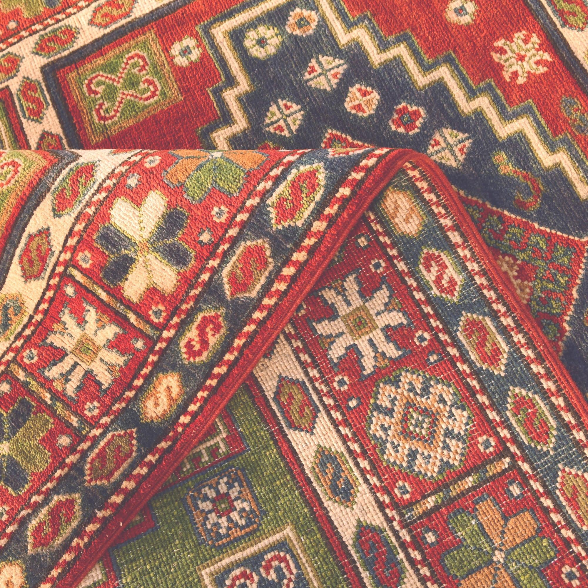 4' x 6' 4 Hand Knotted Kazak Rug