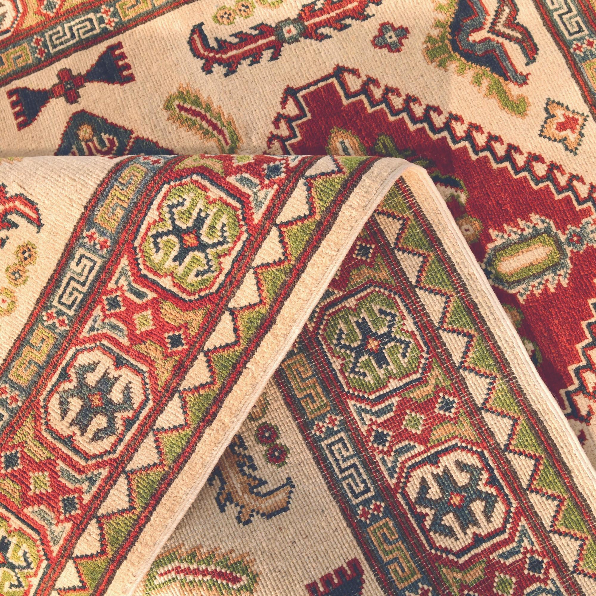 4' x 6' 2 Hand Knotted Kazak Rug