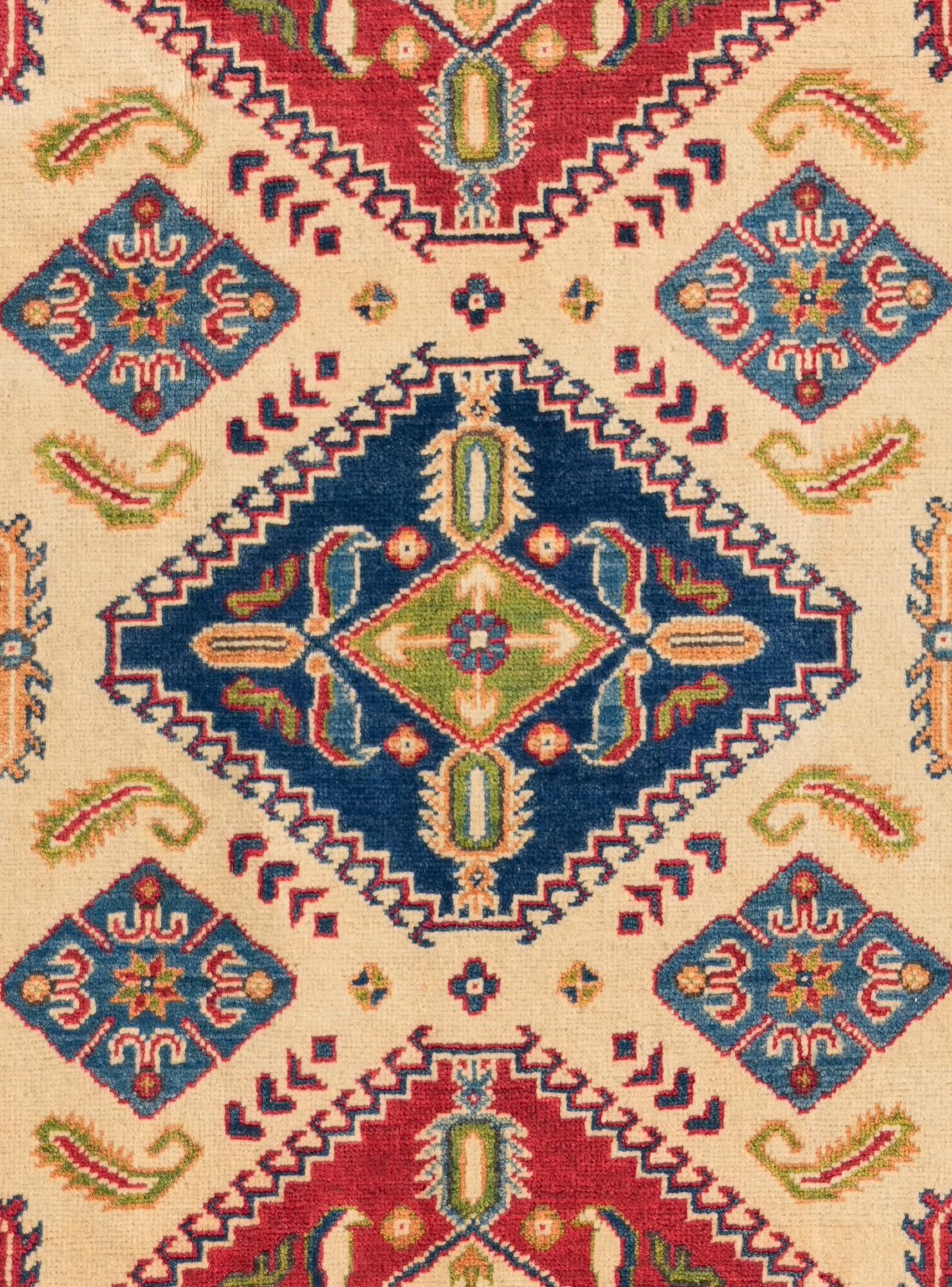 4' x 6' 2 Hand Knotted Kazak Rug