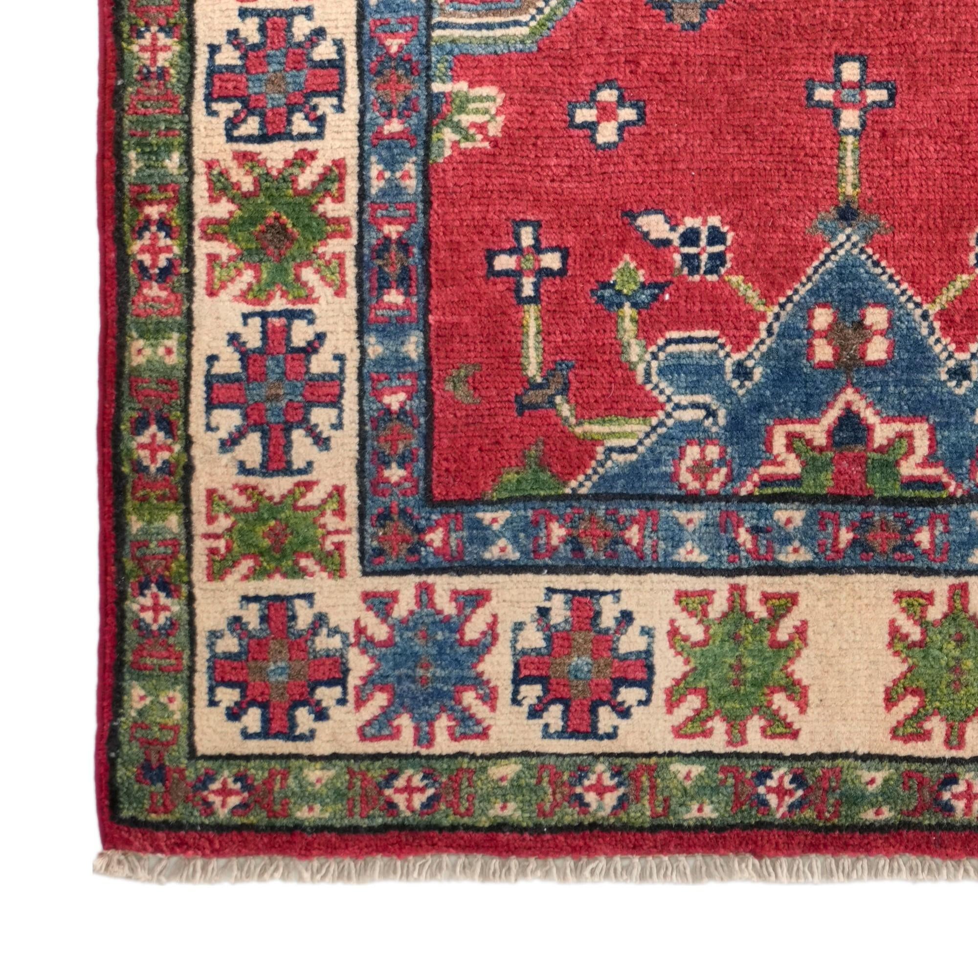 Detail image 7 of 12: 2' 6 x 4' Hand Knotted Kazak Rug