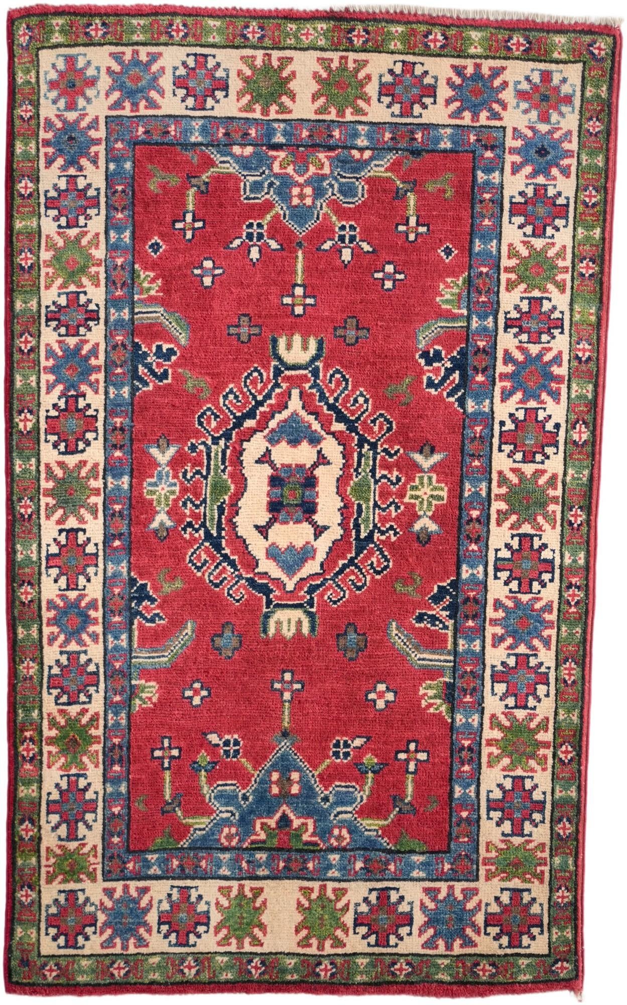 2' 6 x 4' Hand Knotted Kazak Rug