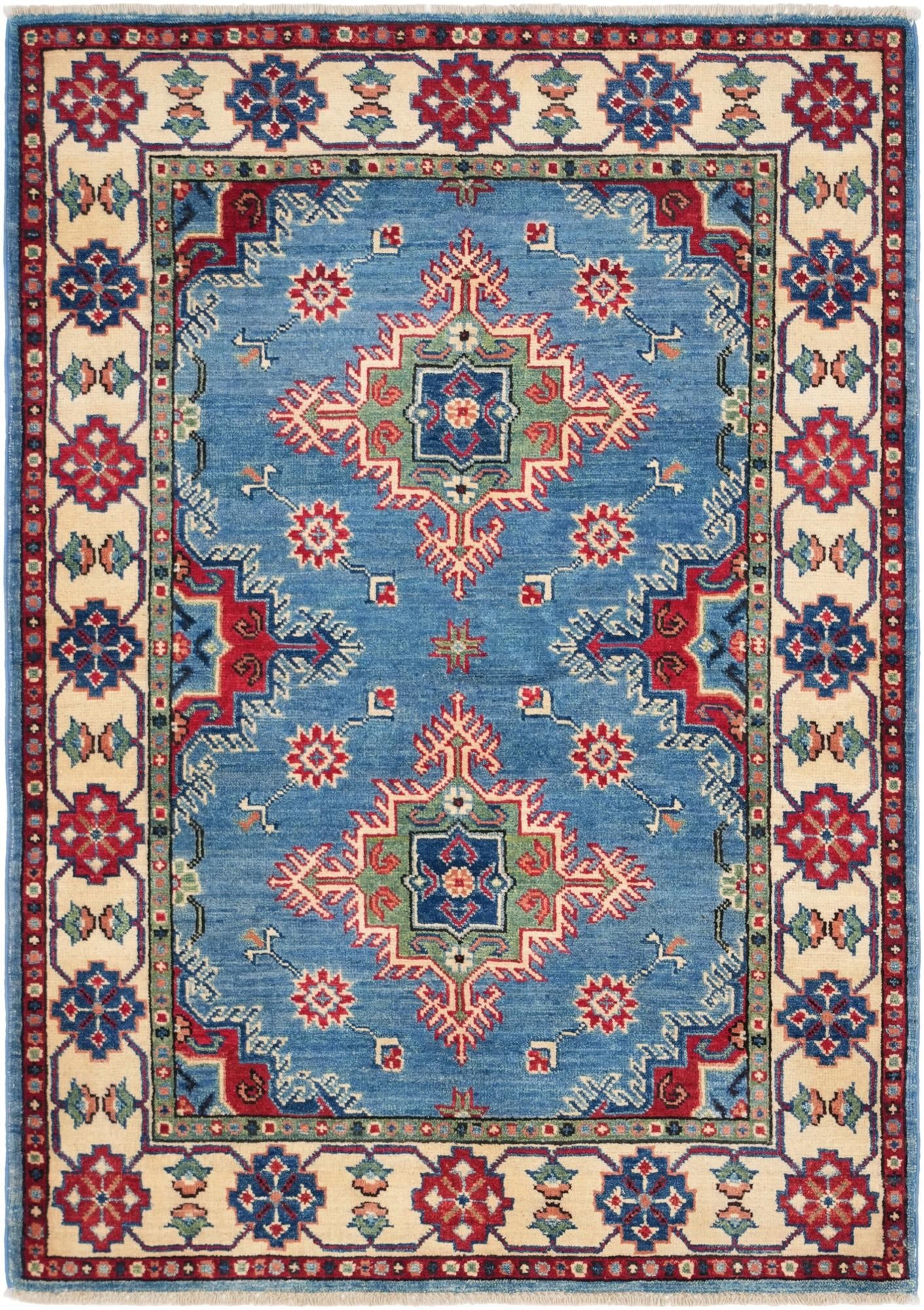 3' 5 x 4' 11 Hand Knotted Kazak Rug