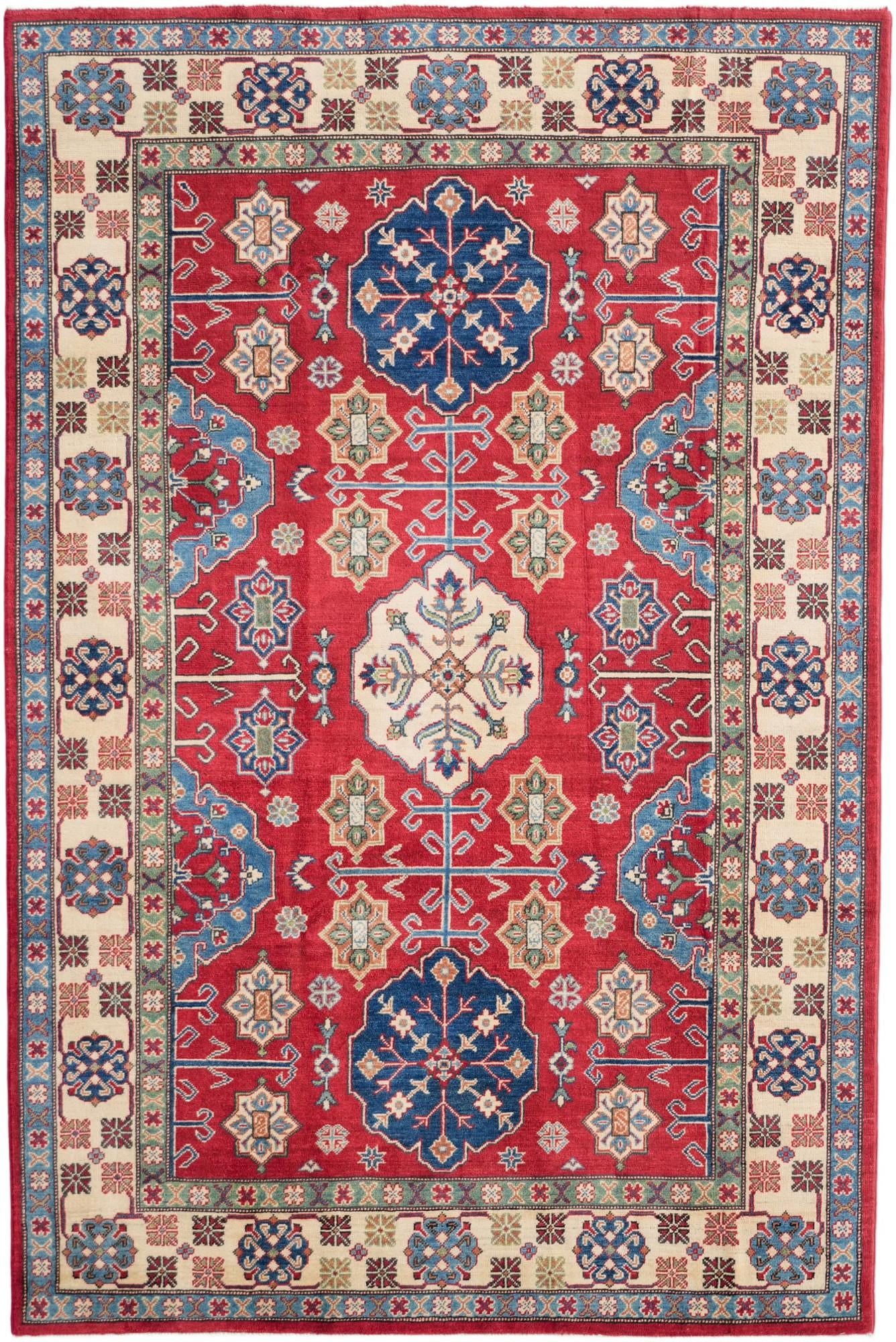 6' x 9' 1 Hand Knotted Kazak Rug