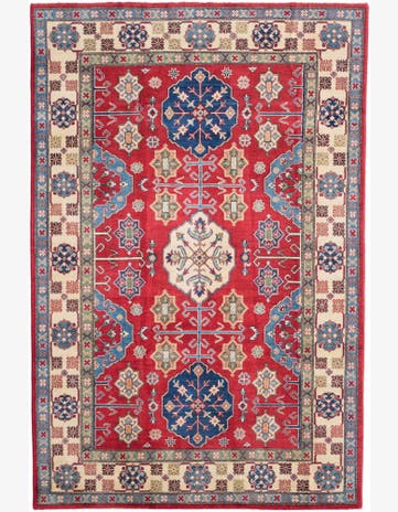 6' x 9' 1 Hand Knotted Kazak Rug