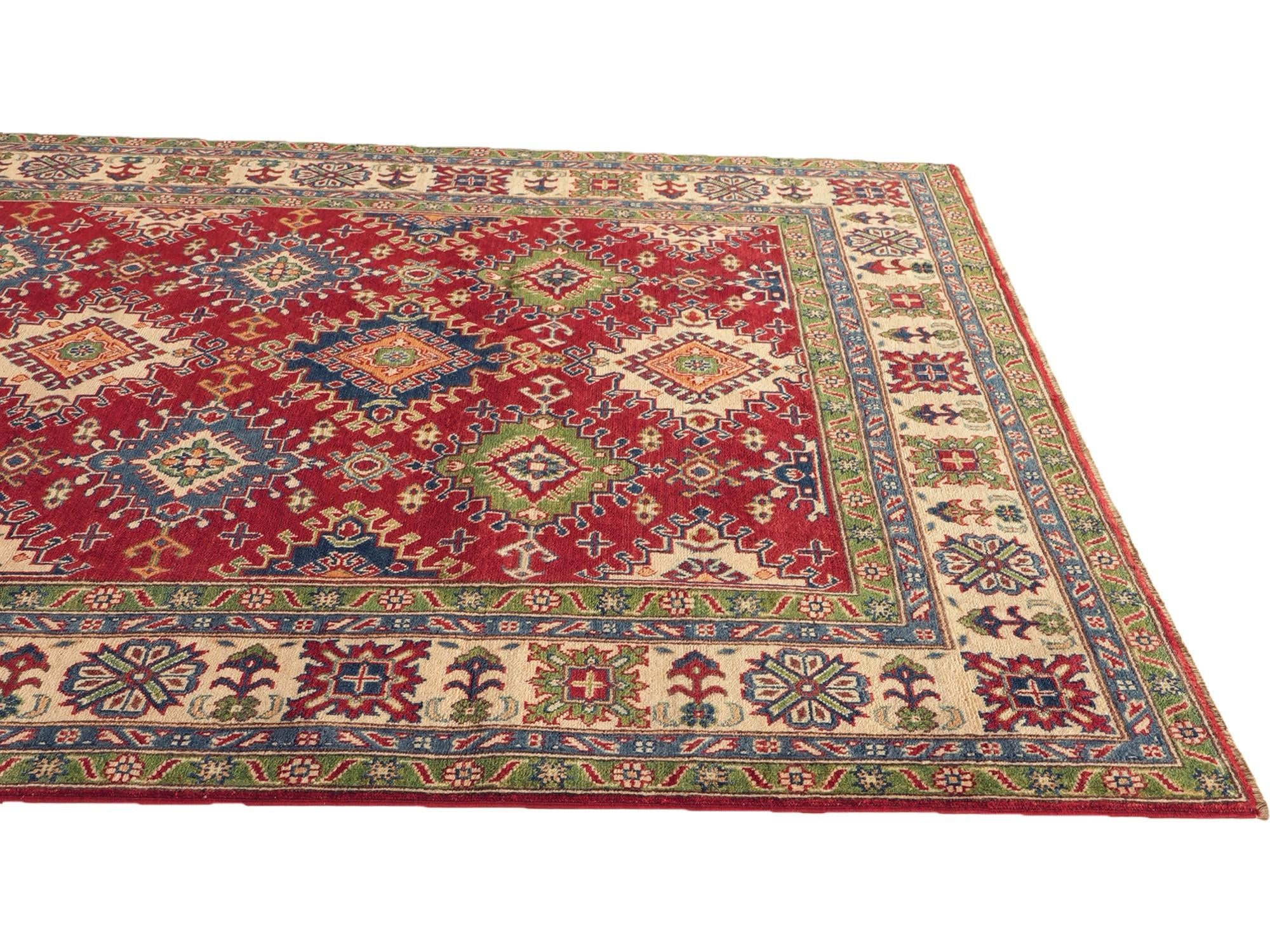 Detail image 6 of 10: 6' 7 x 9' 10 Hand Knotted Kazak Rug