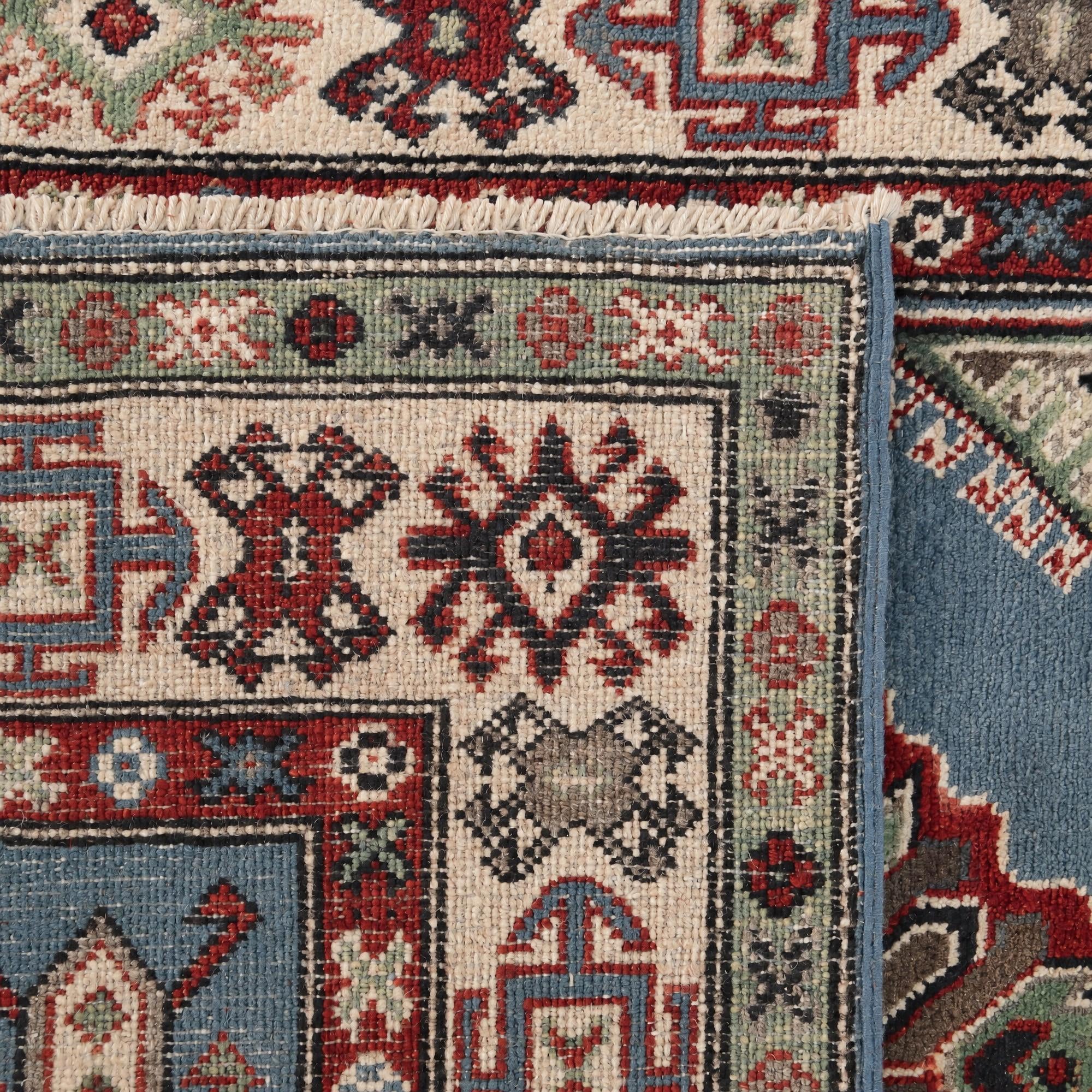 100cm x 155cm Handgeknüpft Kazak Teppich