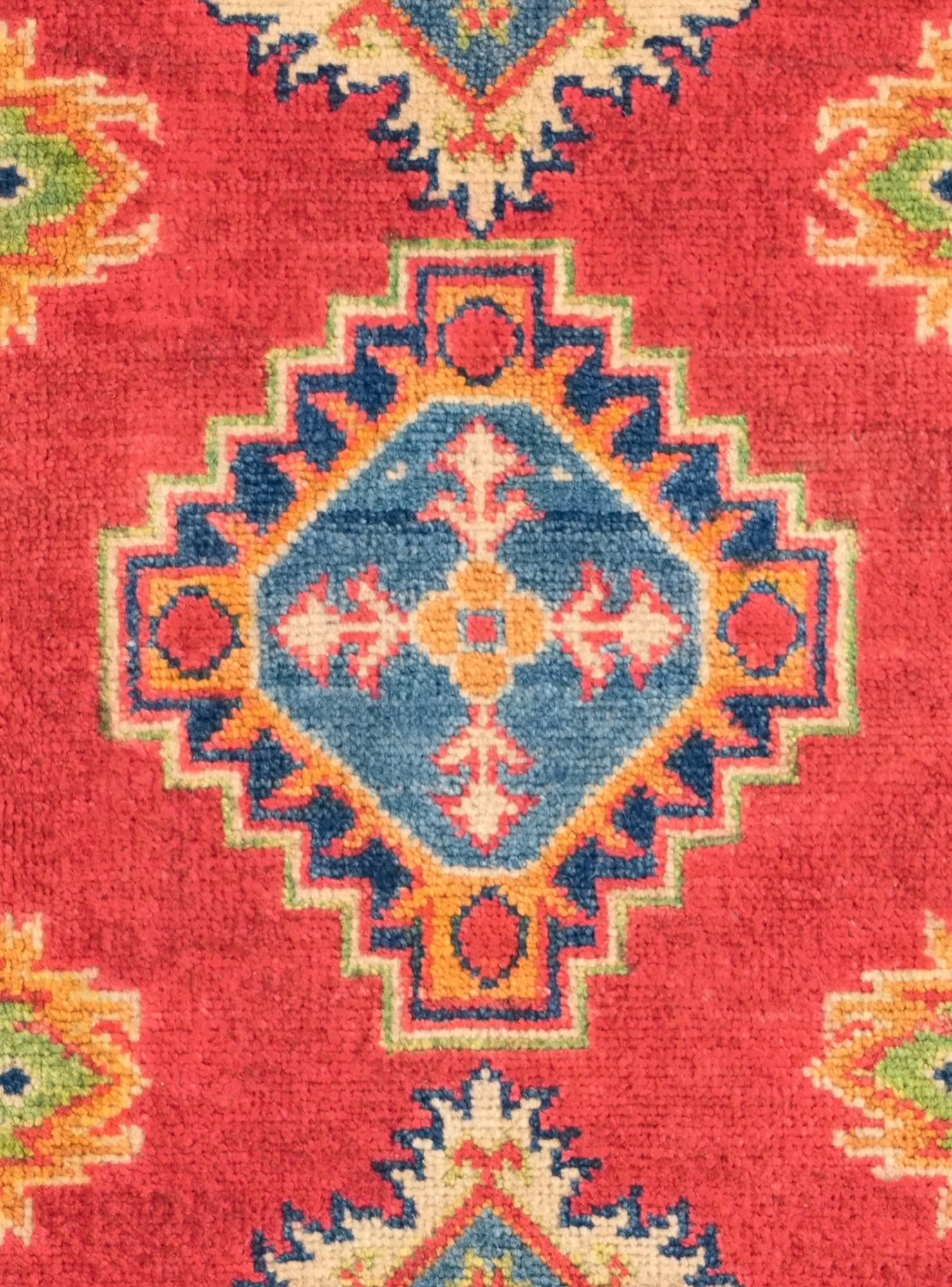 4' x 6' 3 Hand Knotted Kazak Rug