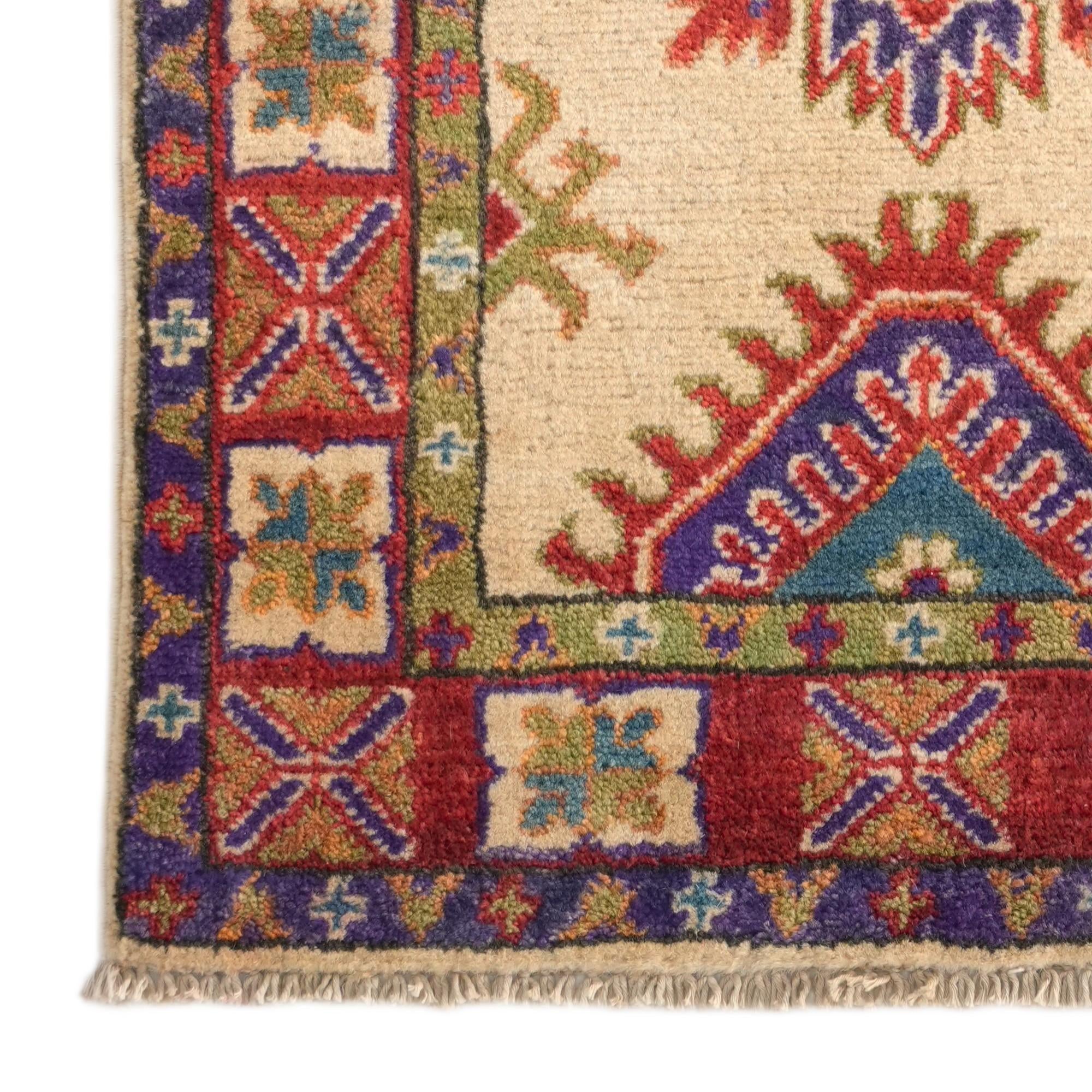 1' 10 x 2' 9 Hand Knotted Kazak Rug