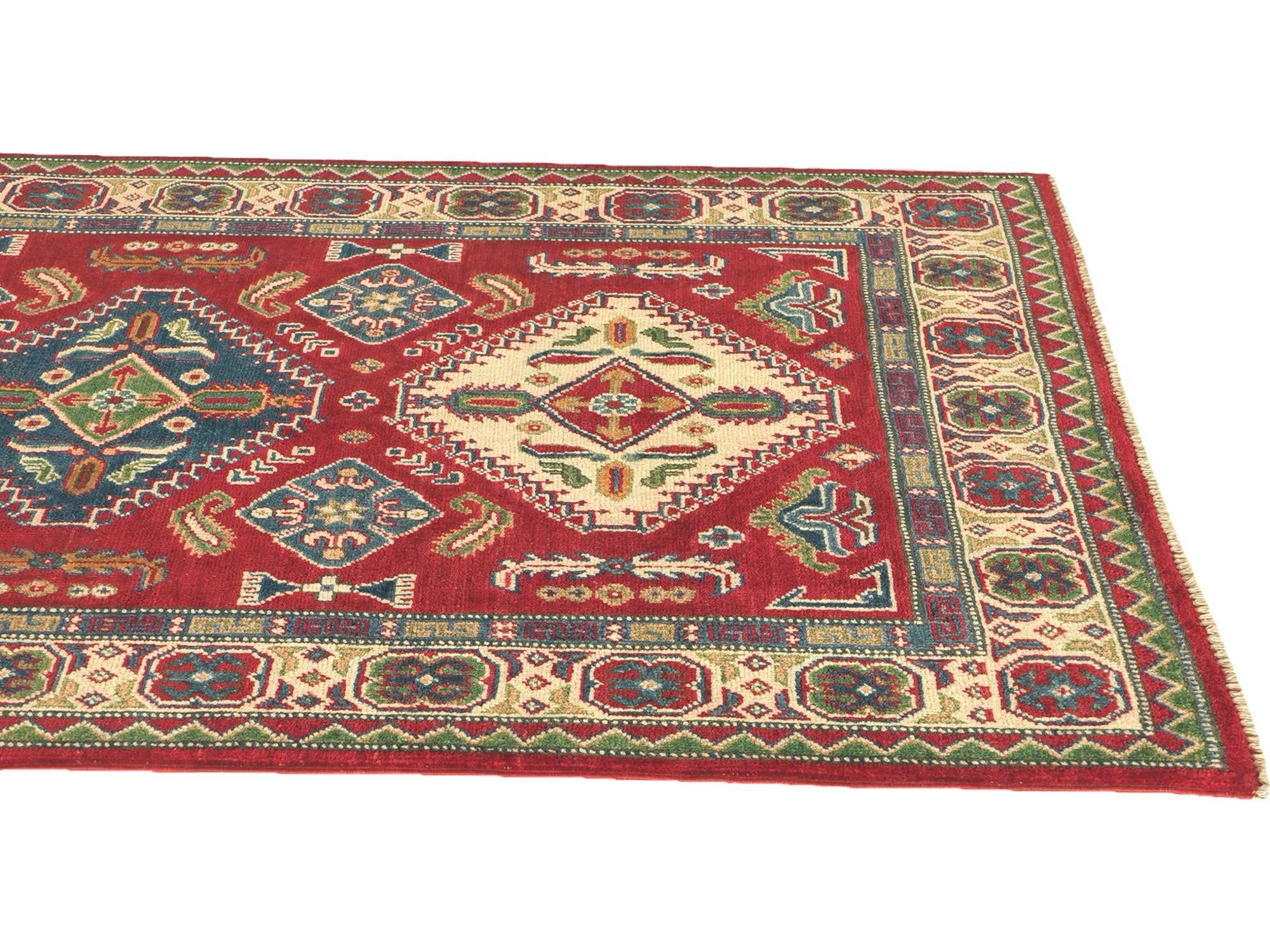 Detail image 6 of 10: 3' 11 x 6' 2 Hand Knotted Kazak Rug