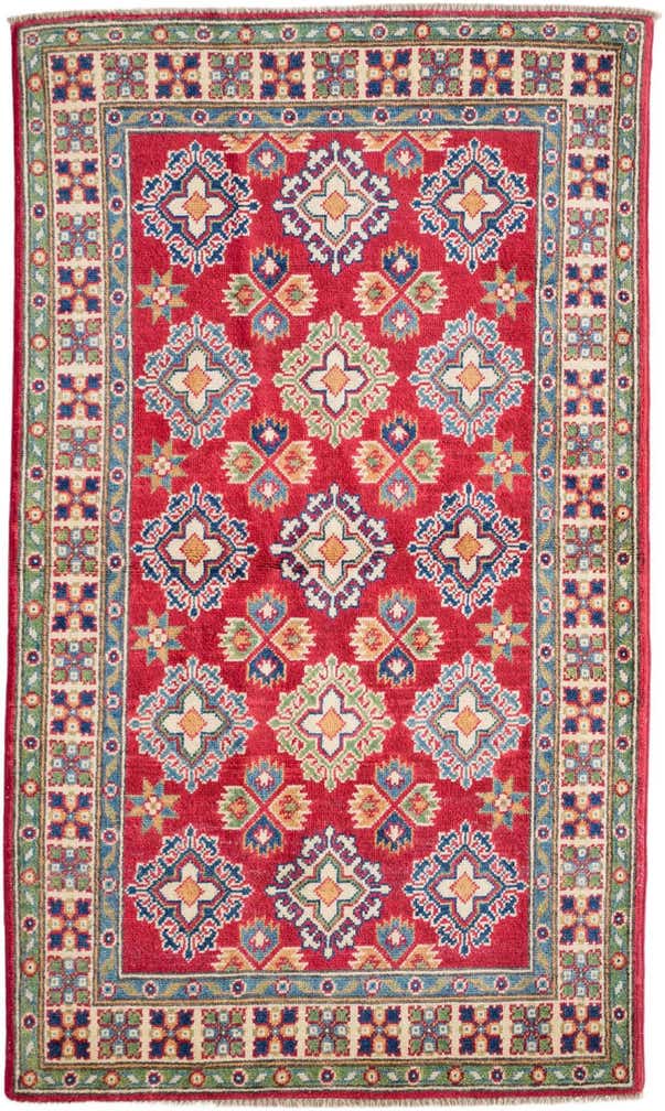 3' 2 x 5' 3 Hand Knotted Kazak Rug