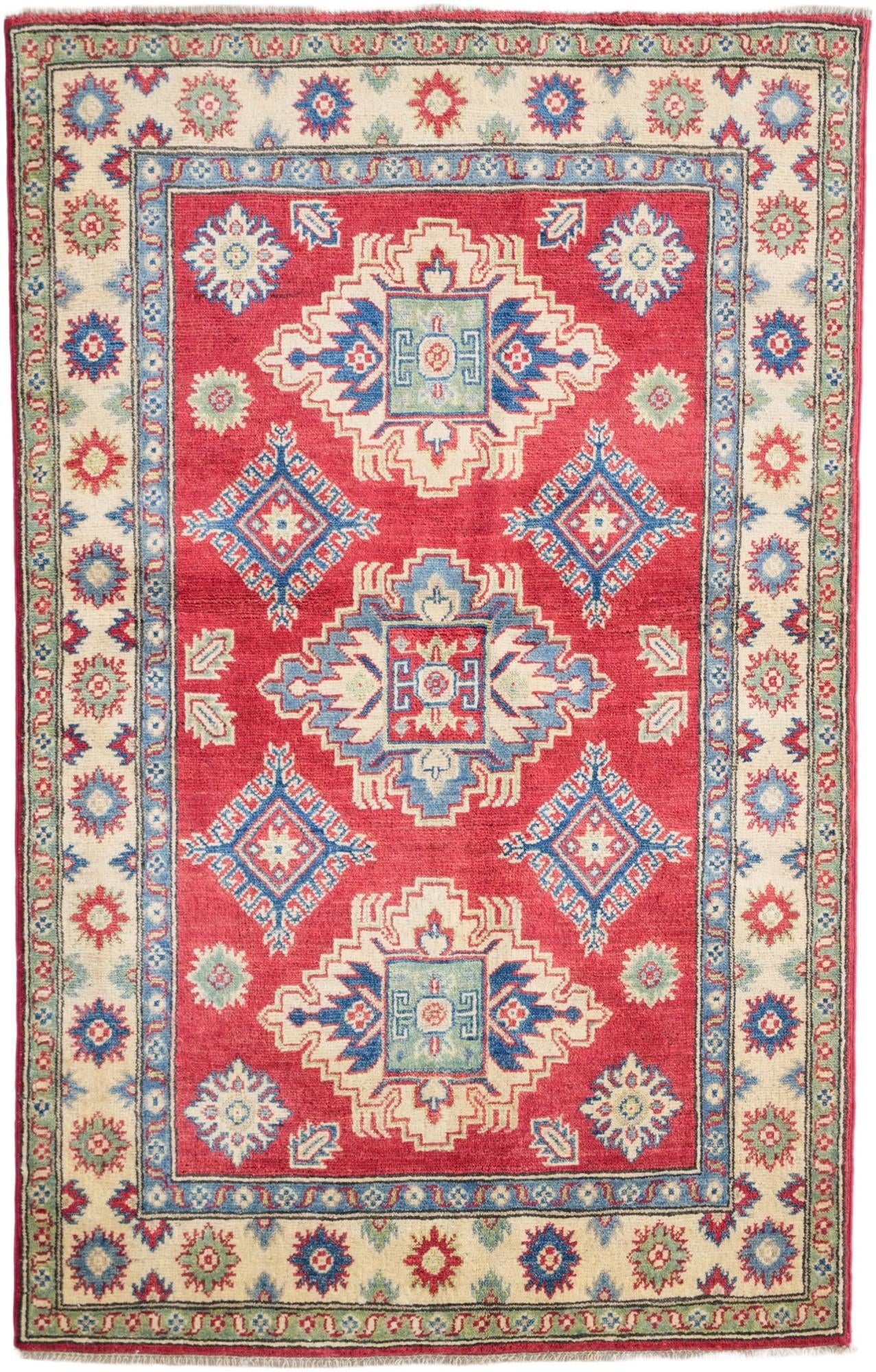 3' 3 x 5' 2 Hand Knotted Kazak Rug