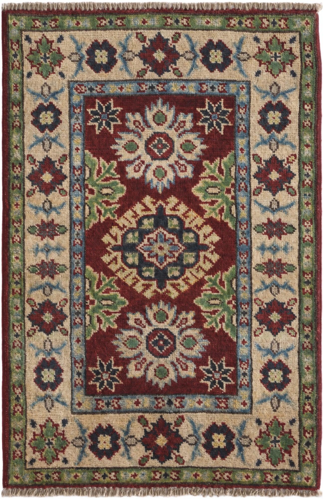 1' 11 x 3' Hand Knotted Kazak Rug