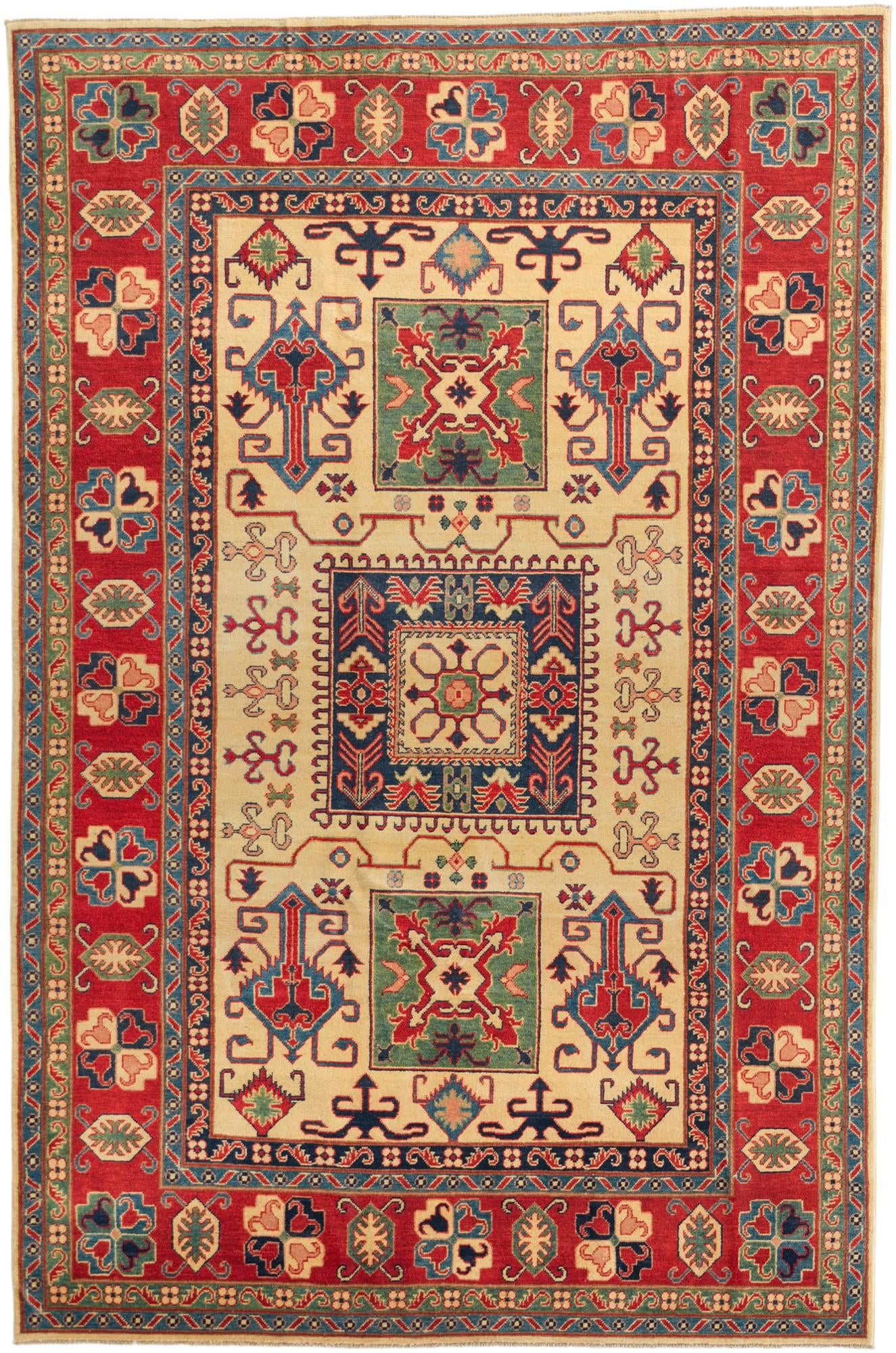 6' 8 x 10' 1 Hand Knotted Kazak Rug