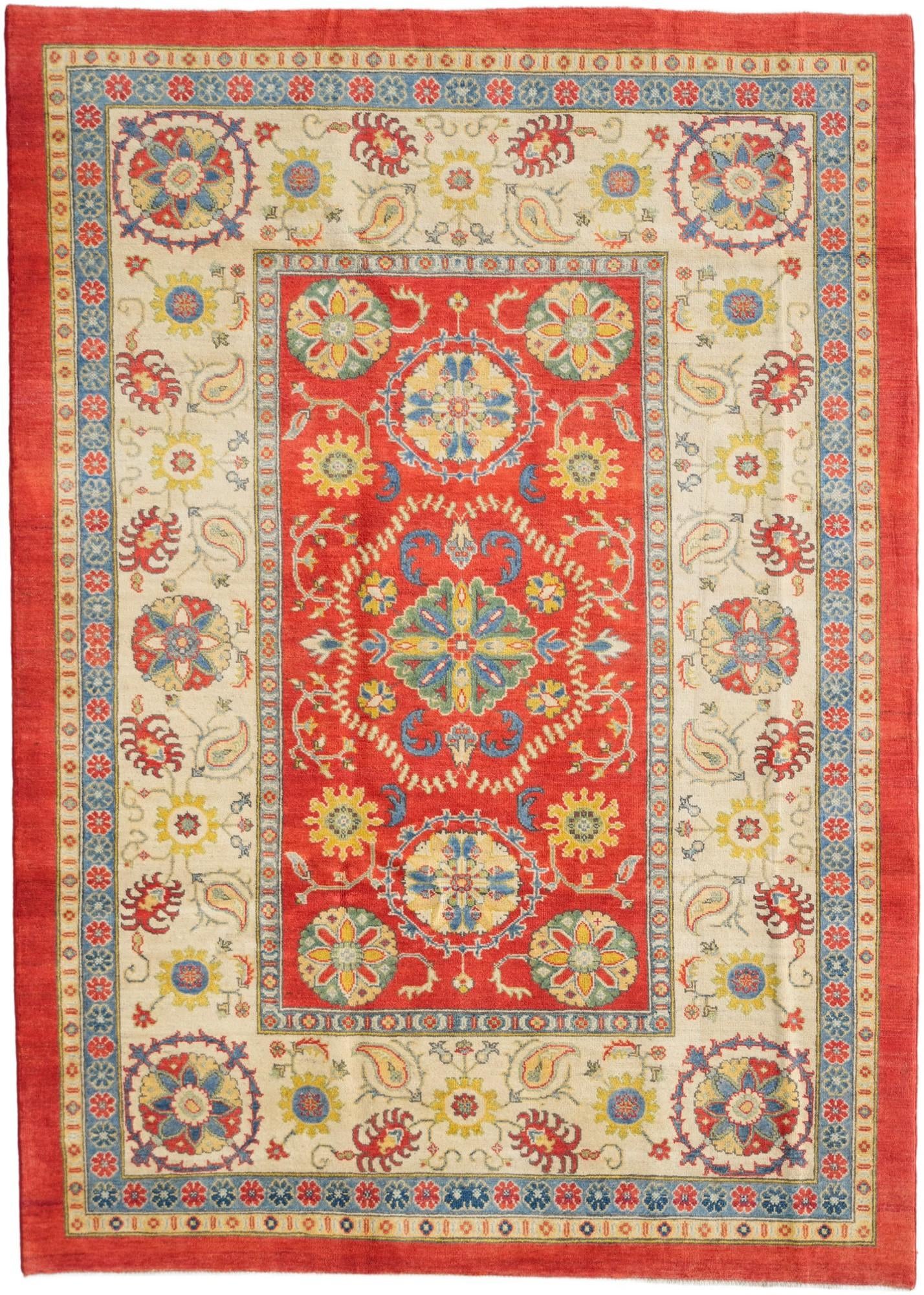 6' 2 x 8' 8 Hand Knotted Kazak Rug