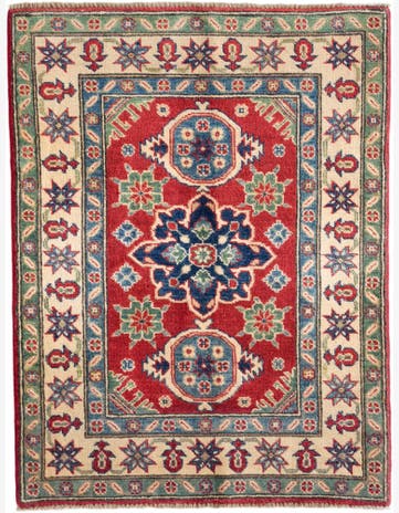 2' 11 x 3' 11 Hand Knotted Kazak Rug