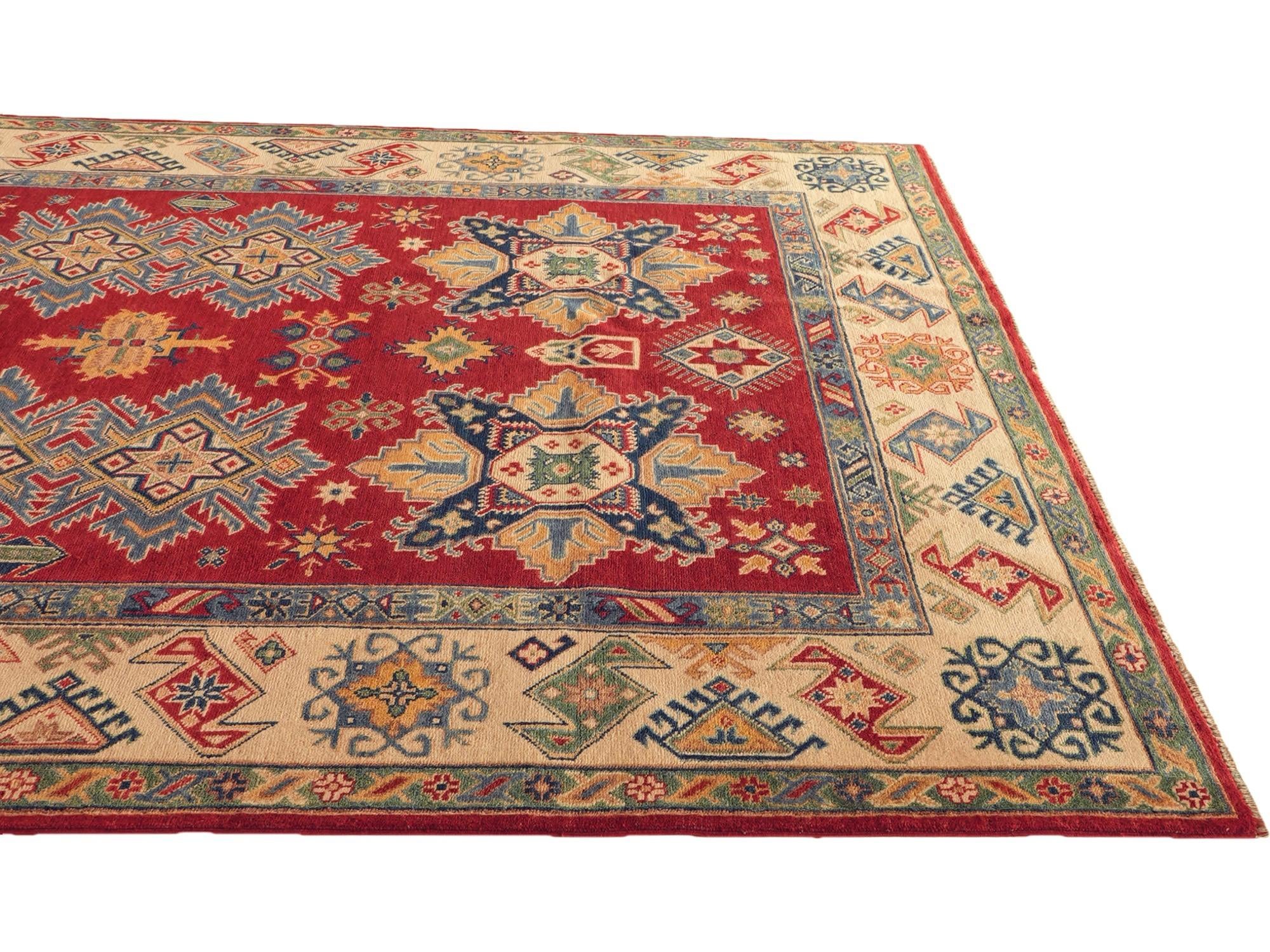 Detail image 6 of 10: 6' 7 x 9' 5 Hand Knotted Kazak Rug