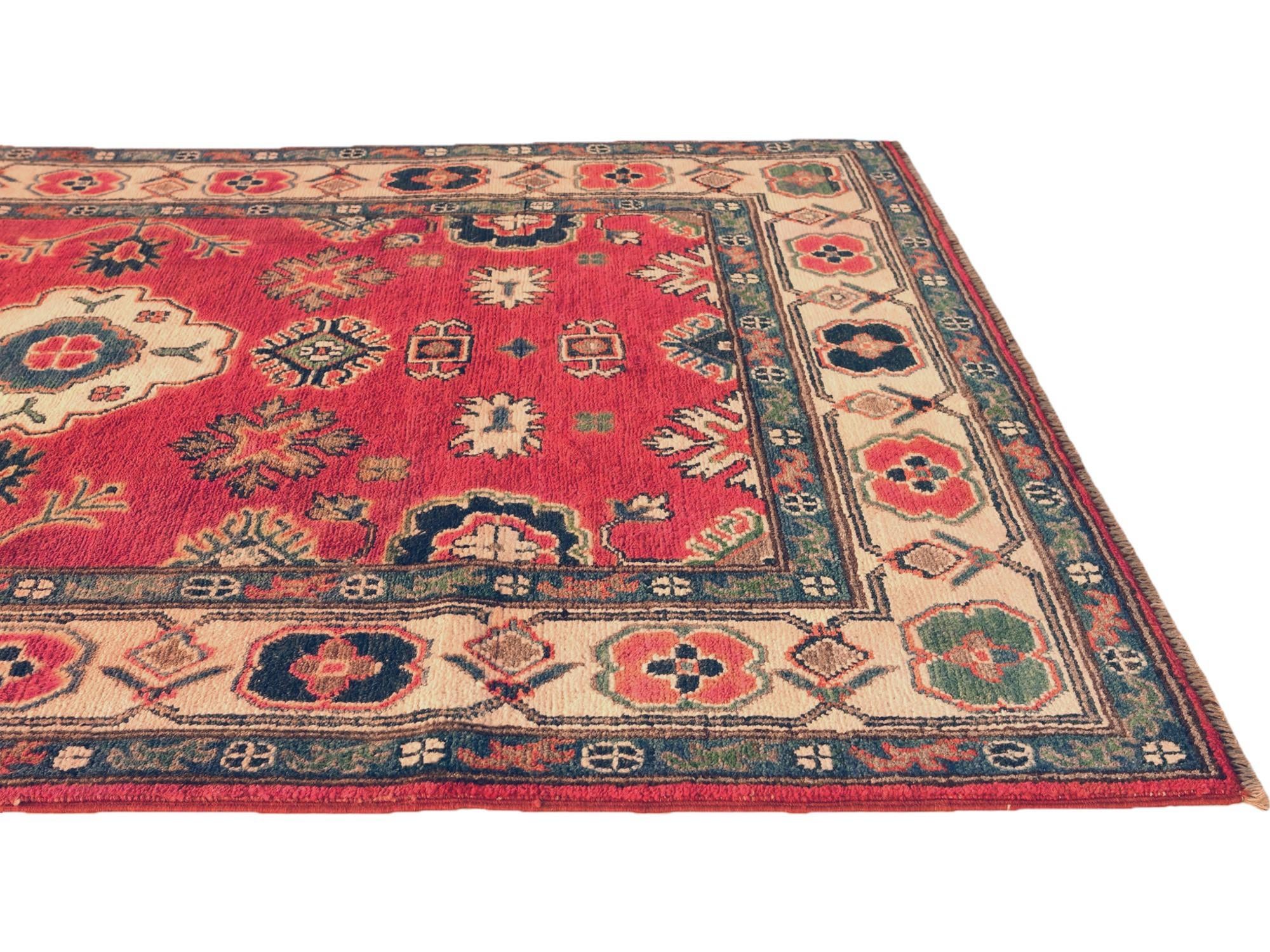 3' 11 x 5' 10 Hand Knotted Kazak Rug