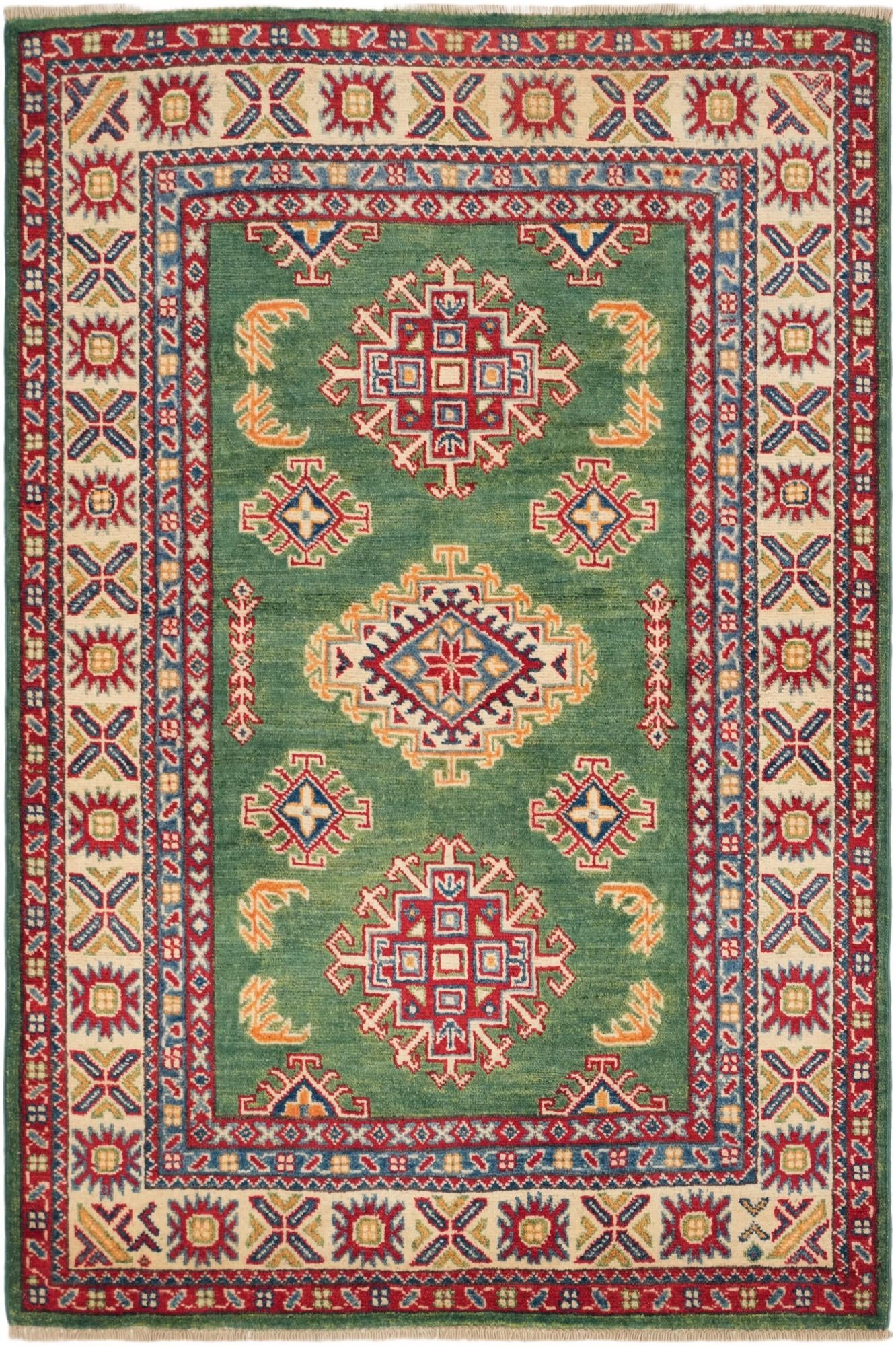 3' 4 x 5' Hand Knotted Kazak Rug