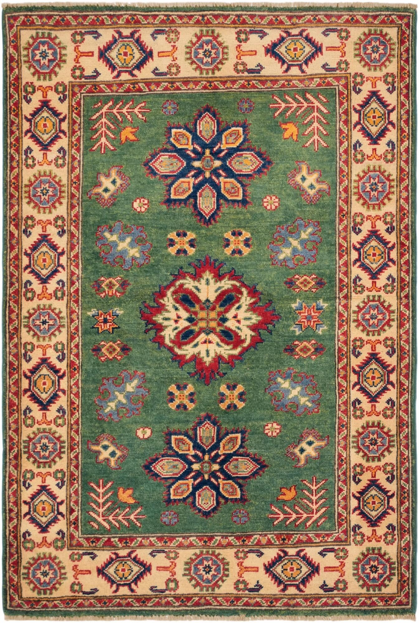 3' 4 x 5' Hand Knotted Kazak Rug