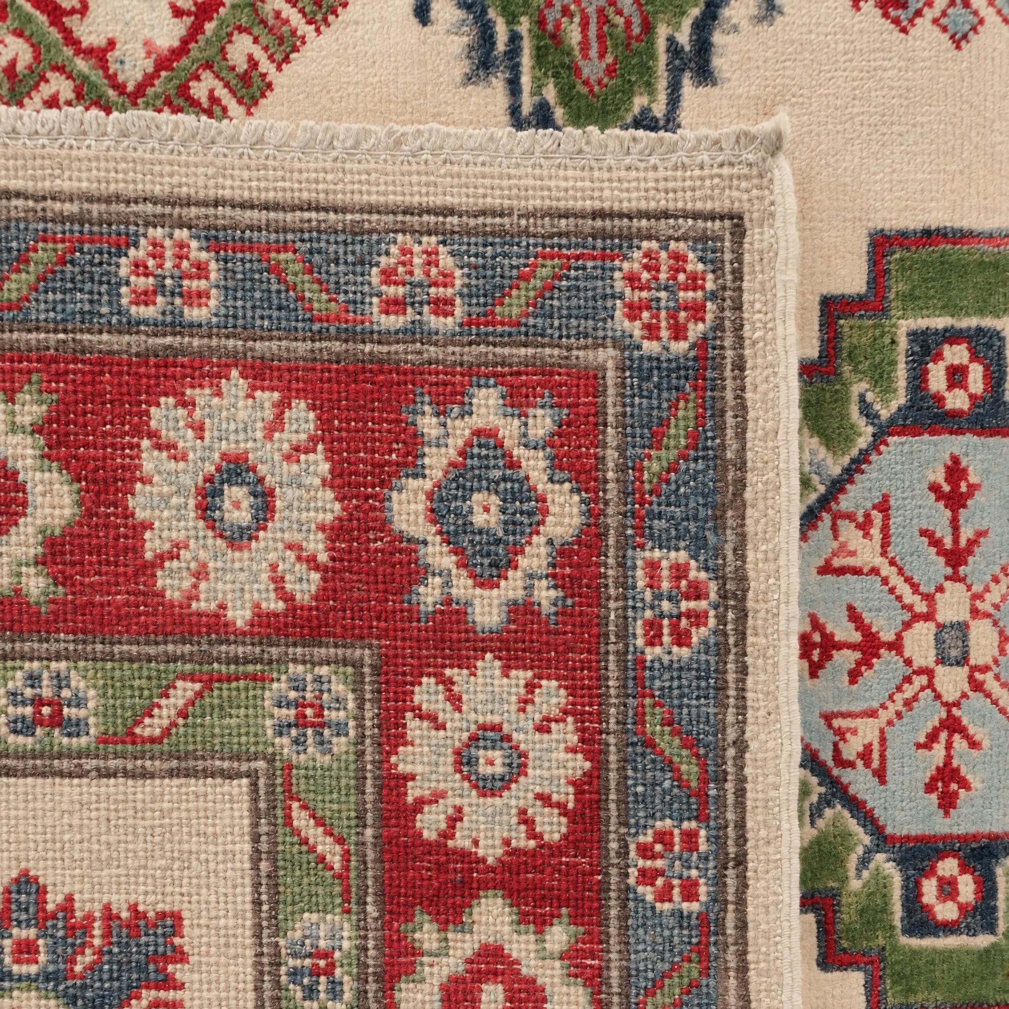 Detail image 12 of 12: 4' 1 x 5' 6 Hand Knotted Kazak Rug